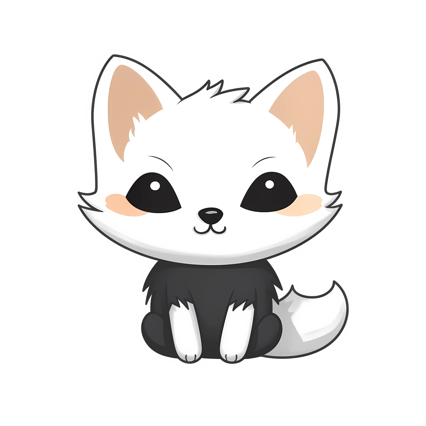 Kawaii fox sticker isolated on transparent background #24979