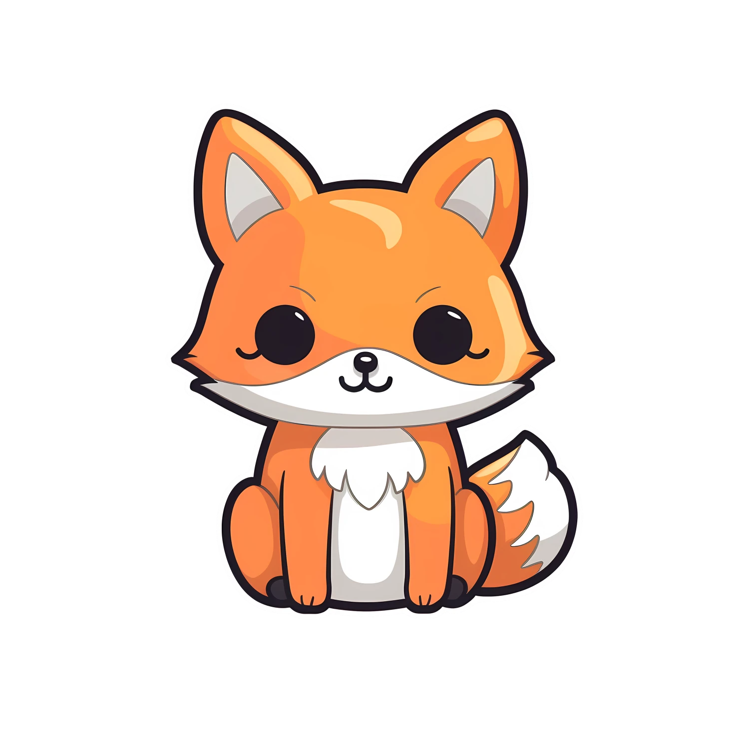 Kawaii fox sticker isolated on transparent background #24980