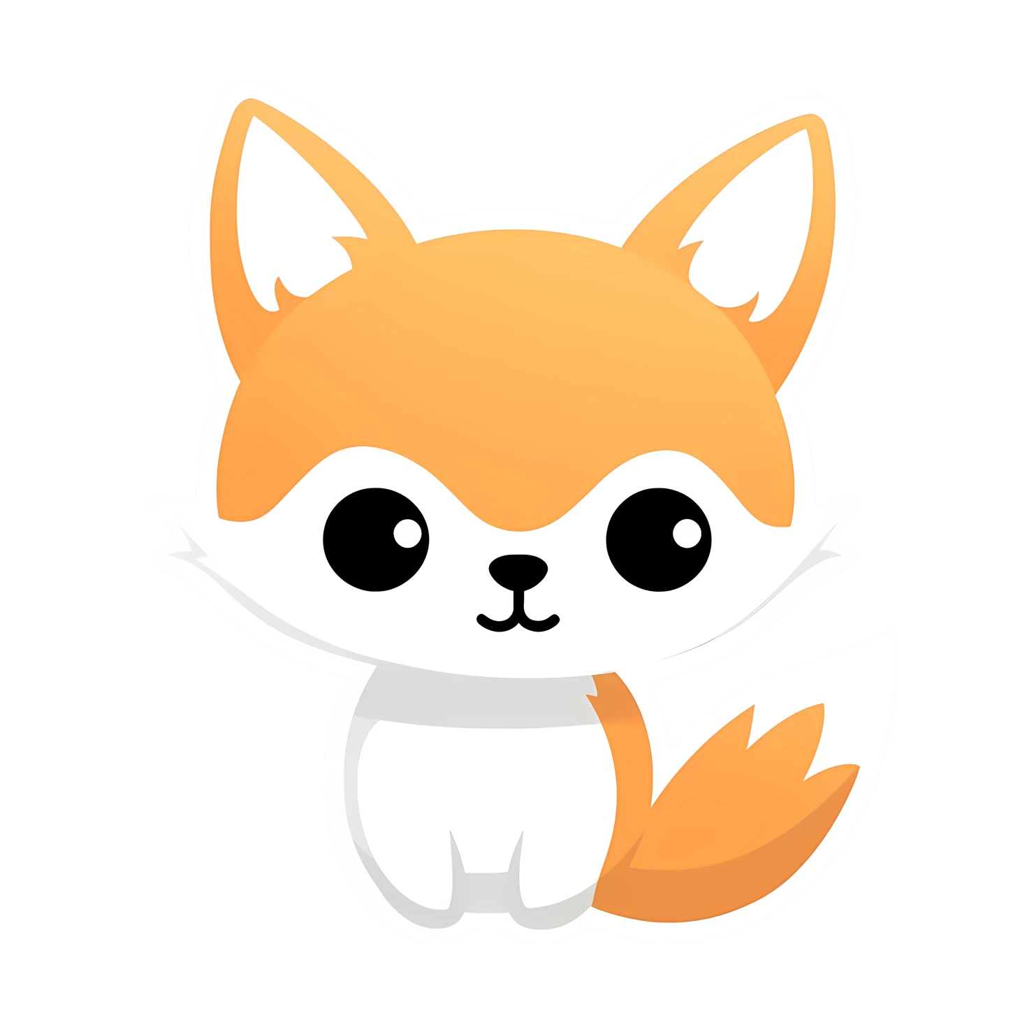 Kawaii fox sticker isolated on transparent background #24981