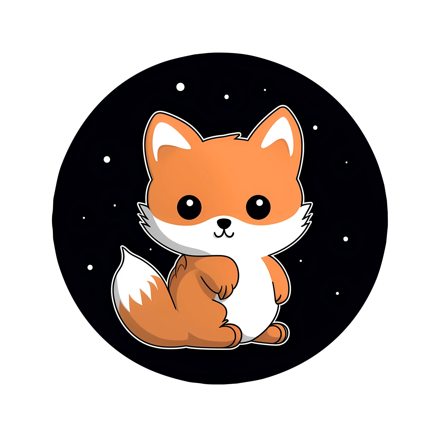 Kawaii fox sticker isolated on transparent background #24984