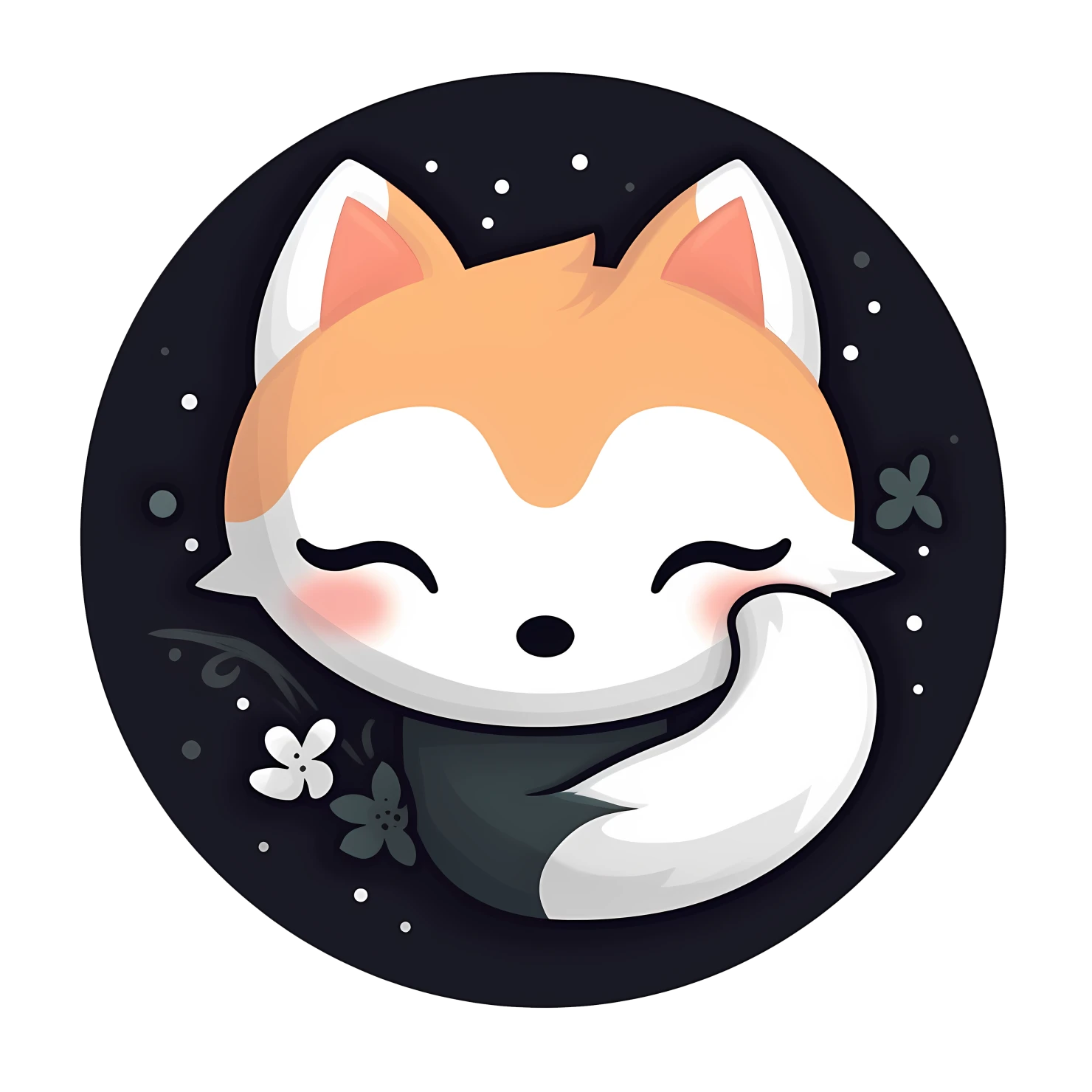 Kawaii fox sticker isolated on transparent background #24985