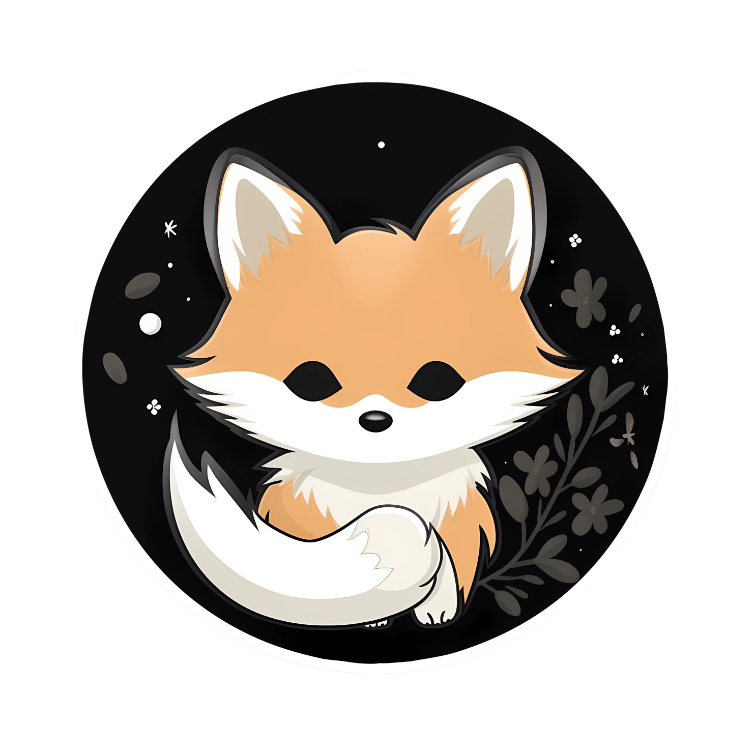 Kawaii fox sticker isolated on transparent background #24987