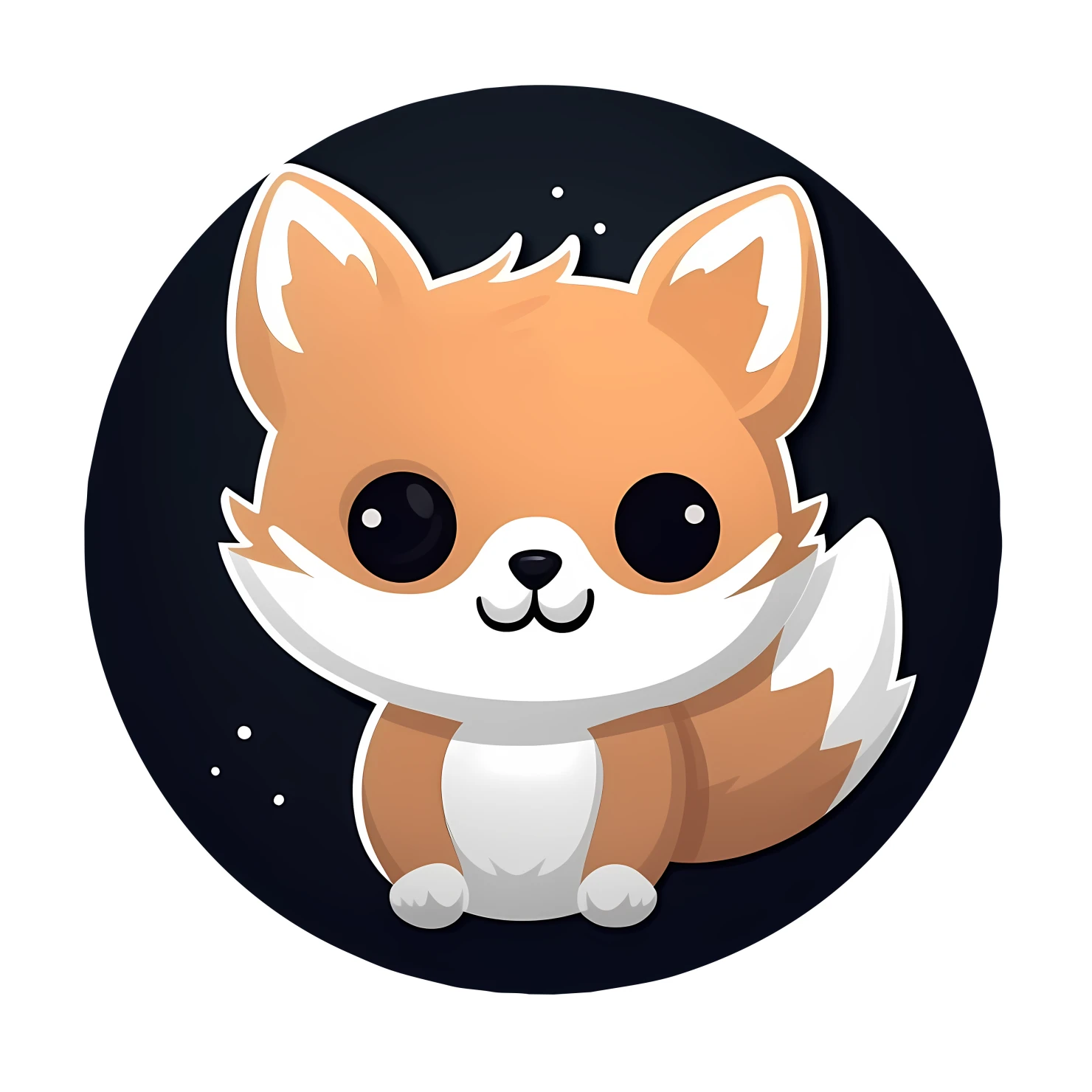 Kawaii fox sticker isolated on transparent background #24988