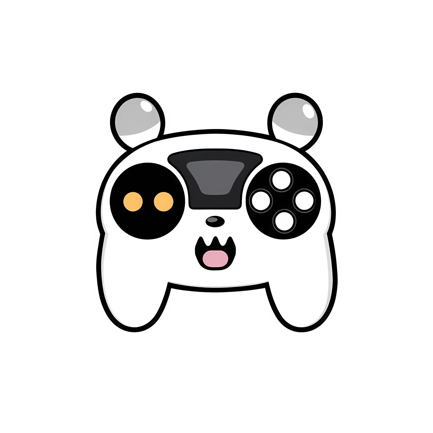 Kawaii gaming icon sticker isolated on transparent background #25009