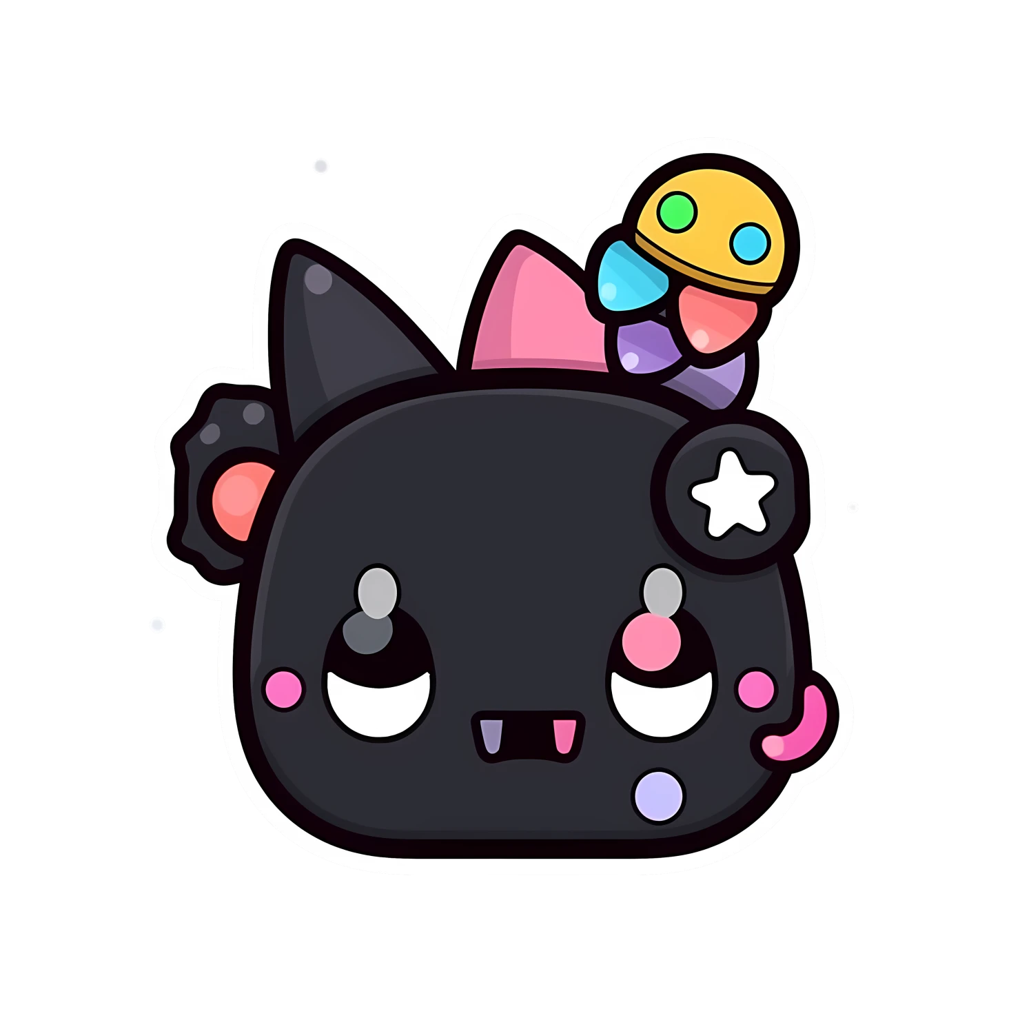 Kawaii gaming icon sticker isolated on transparent background #25014
