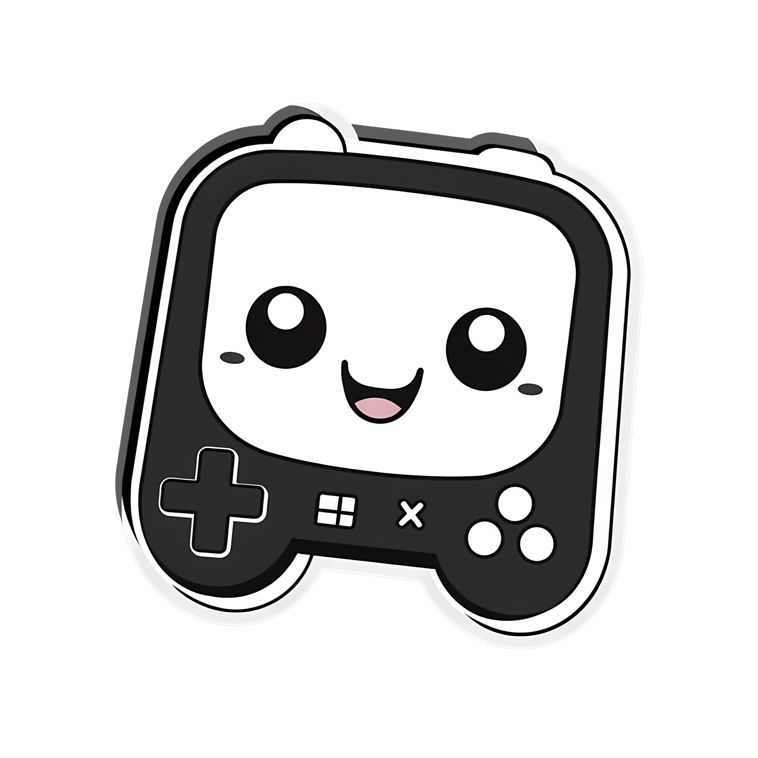 Kawaii gaming icon sticker isolated on transparent background #25016