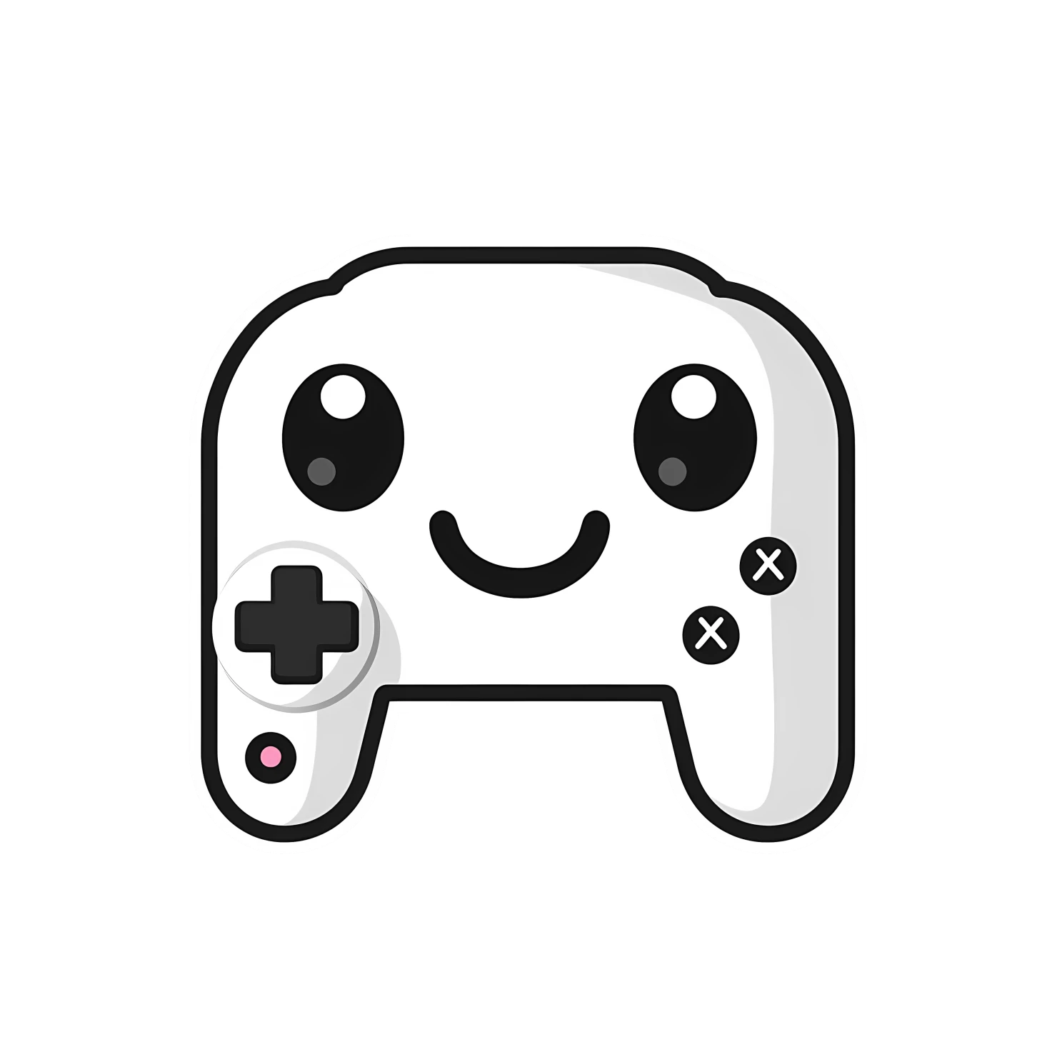 Kawaii gaming icon sticker isolated on transparent background #25017