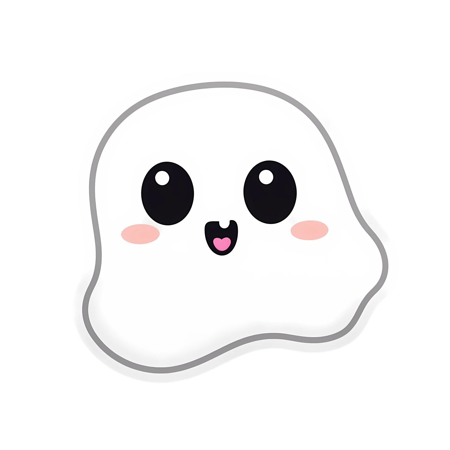 Kawaii ghost sticker isolated on transparent background #25018