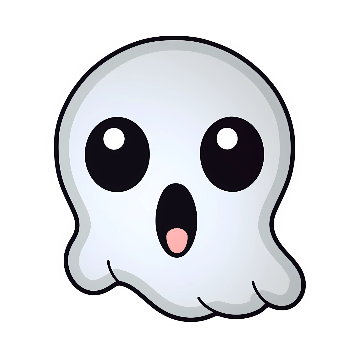 Kawaii ghost sticker isolated on transparent background #25025