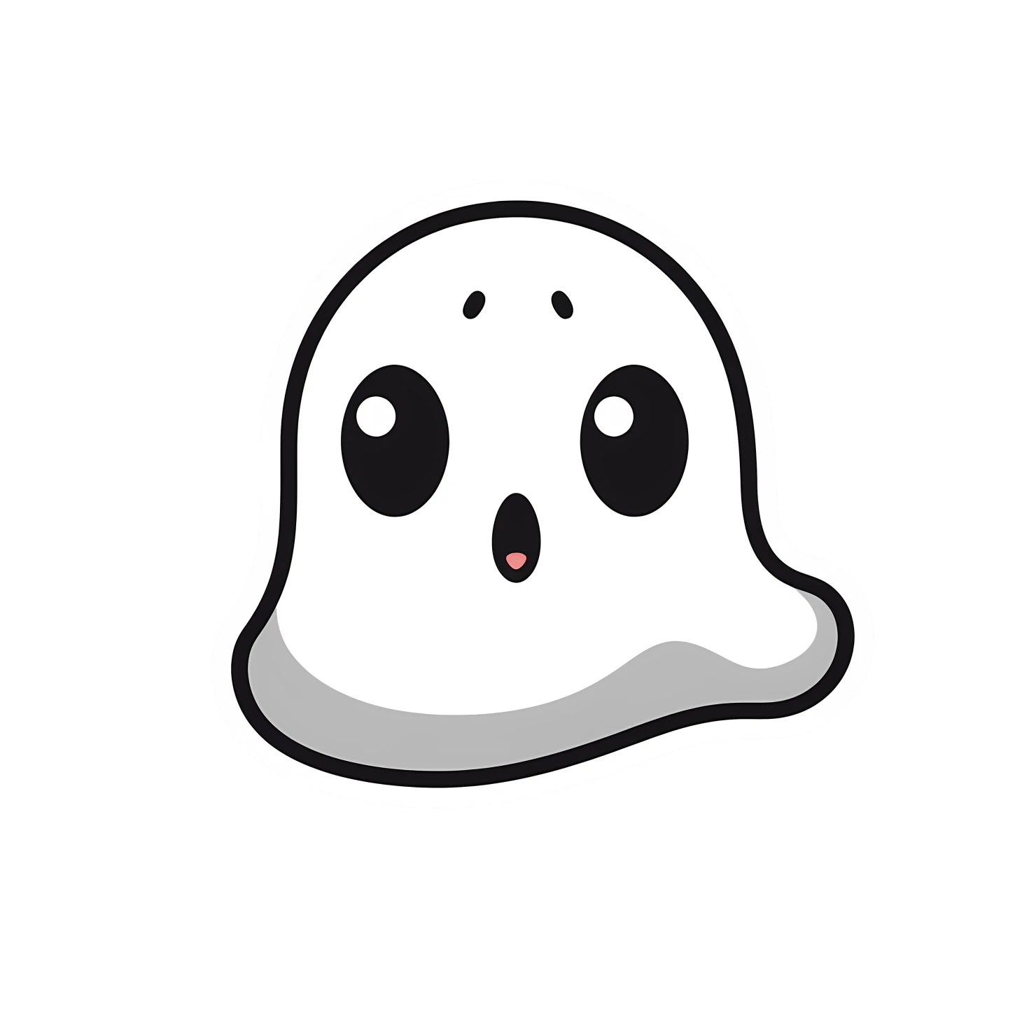 Kawaii ghost sticker isolated on transparent background #25026