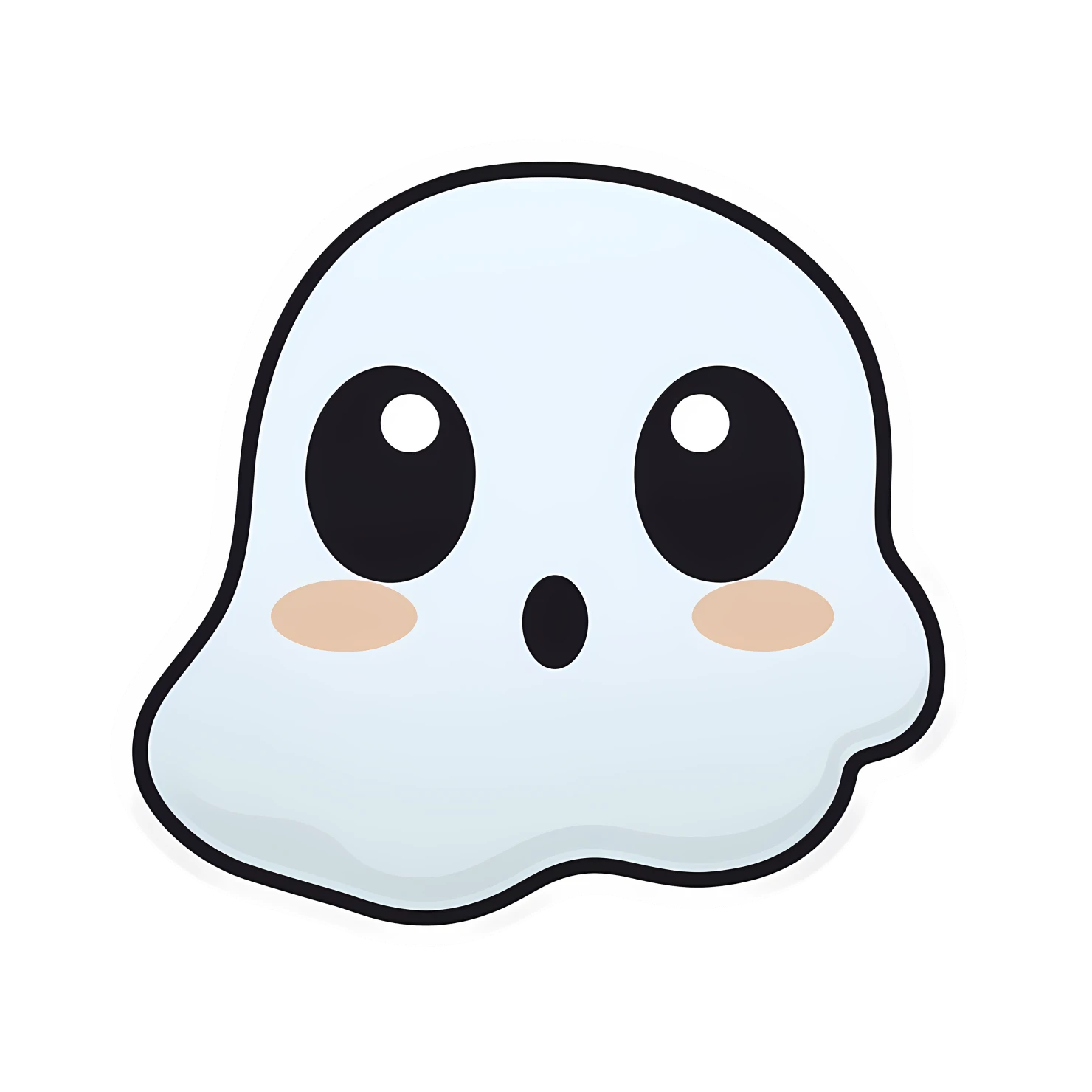 Kawaii ghost sticker isolated on transparent background #25028
