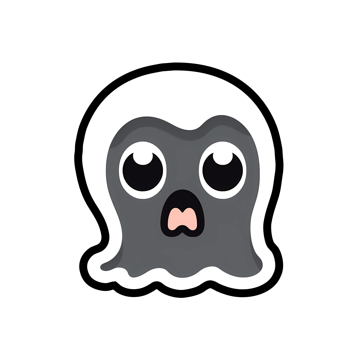 Kawaii ghost sticker isolated on transparent background #25034