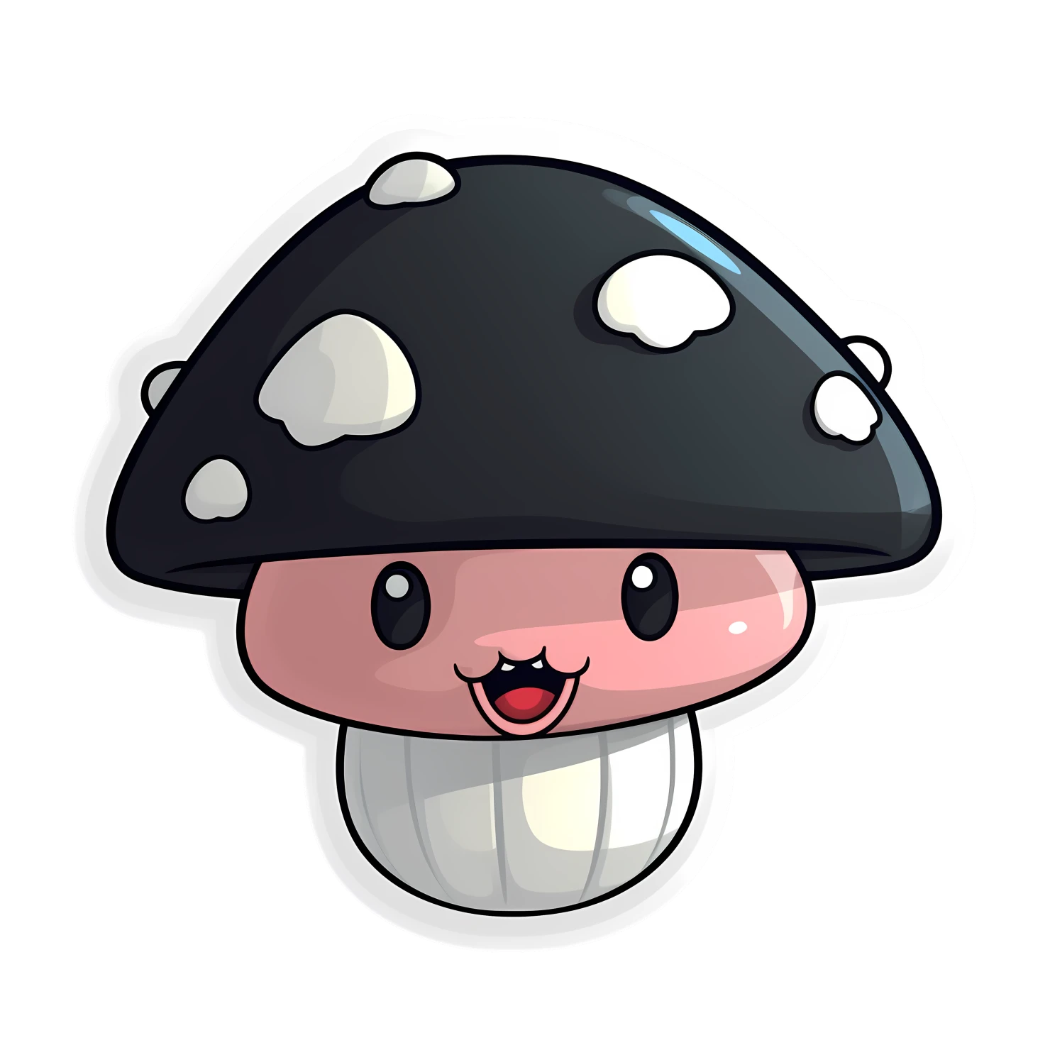Kawaii giant mushroom sticker isolated on transparent background #25037