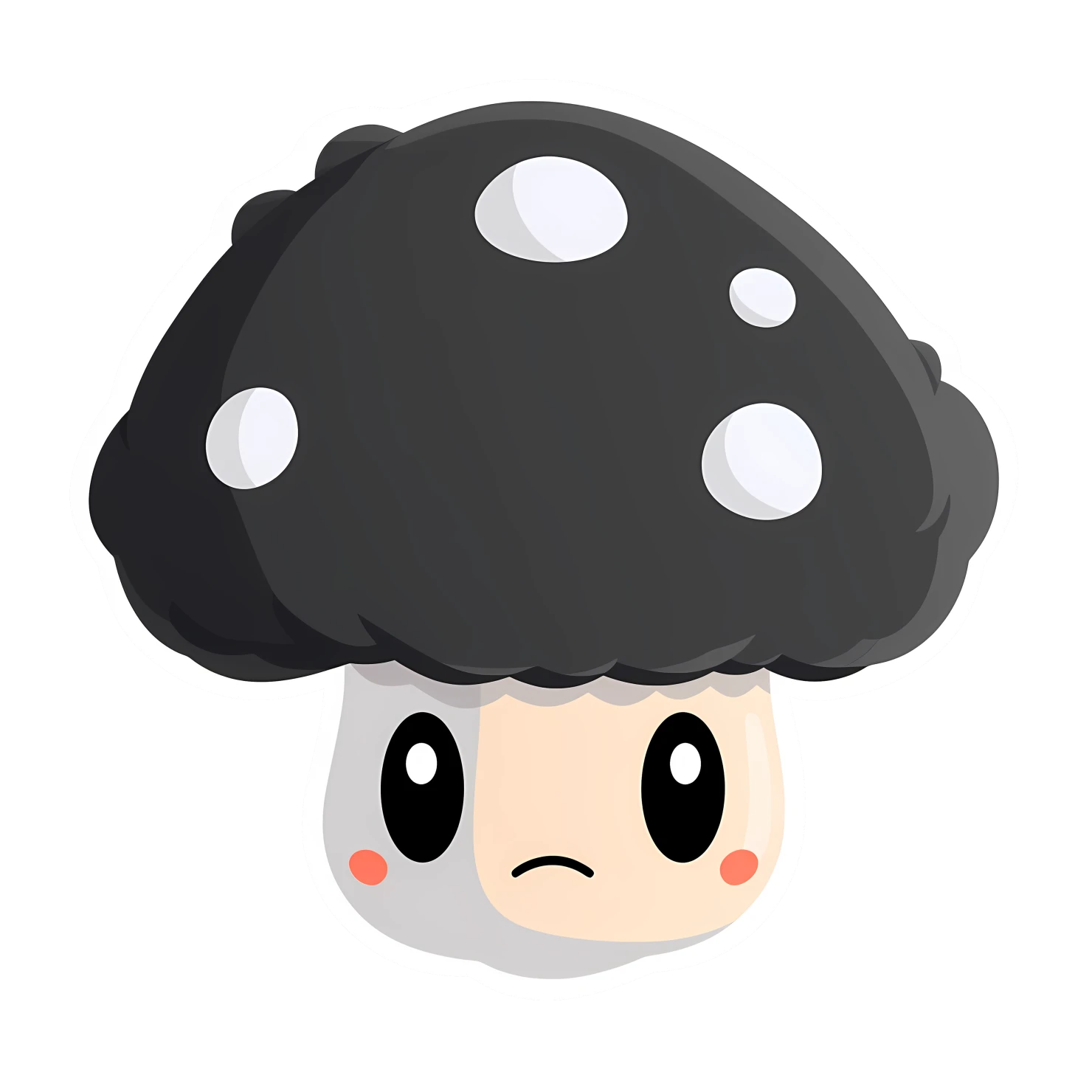 Kawaii giant mushroom sticker isolated on transparent background #25038