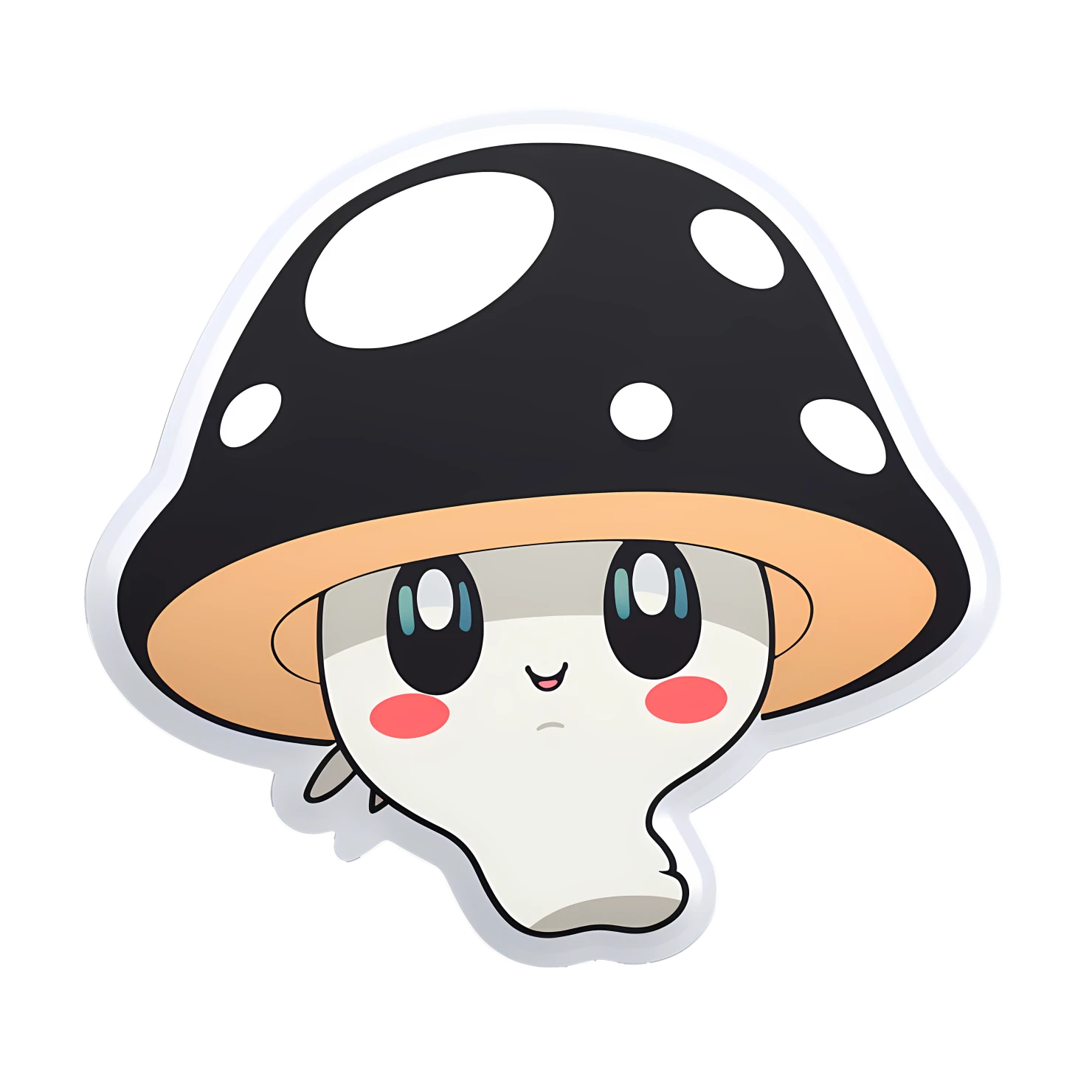 Kawaii giant mushroom sticker isolated on transparent background #25039