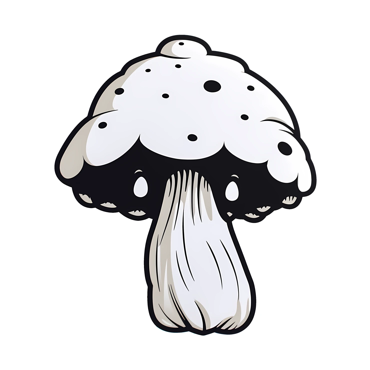 Kawaii giant mushroom sticker isolated on transparent background #25040