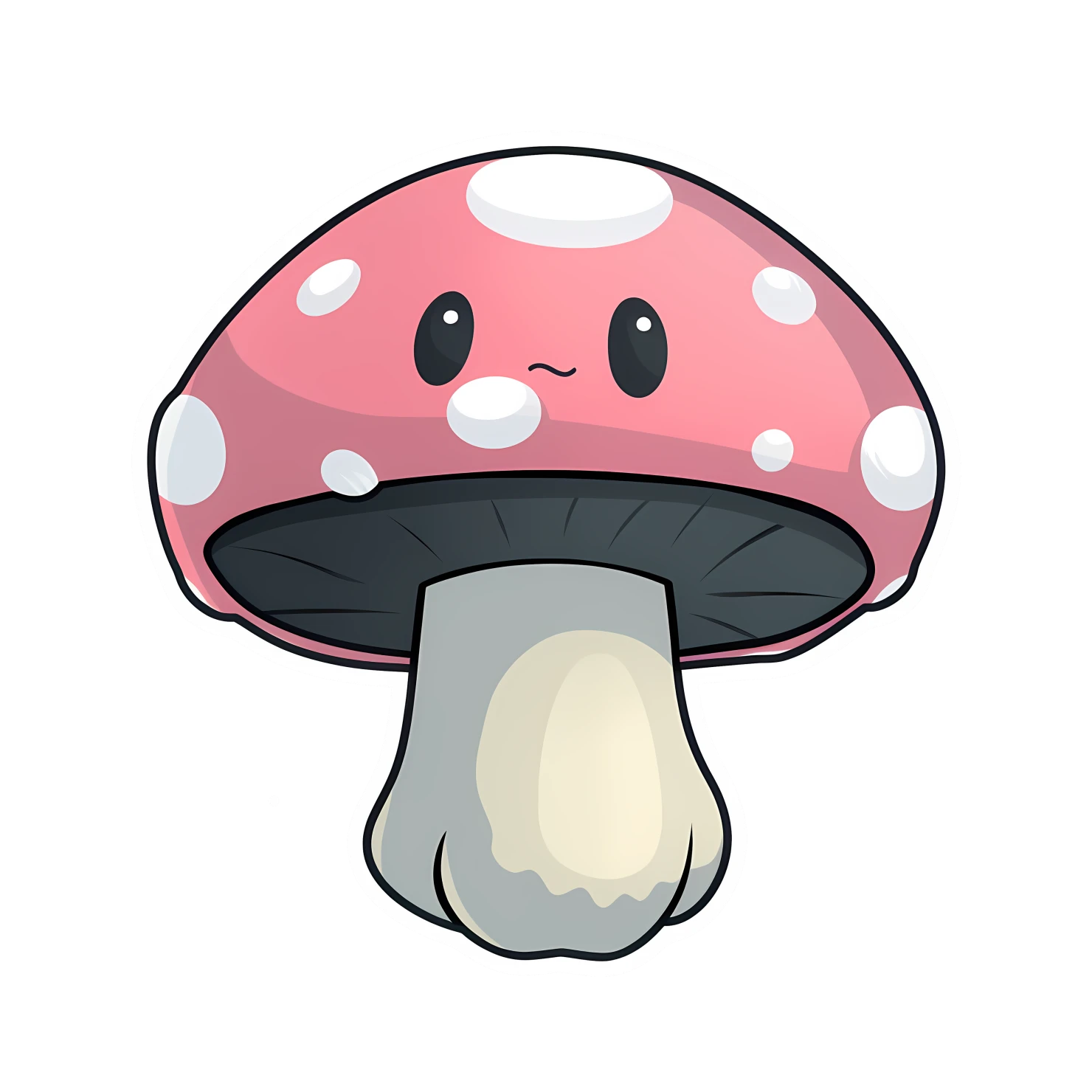 Kawaii giant mushroom sticker isolated on transparent background #25041