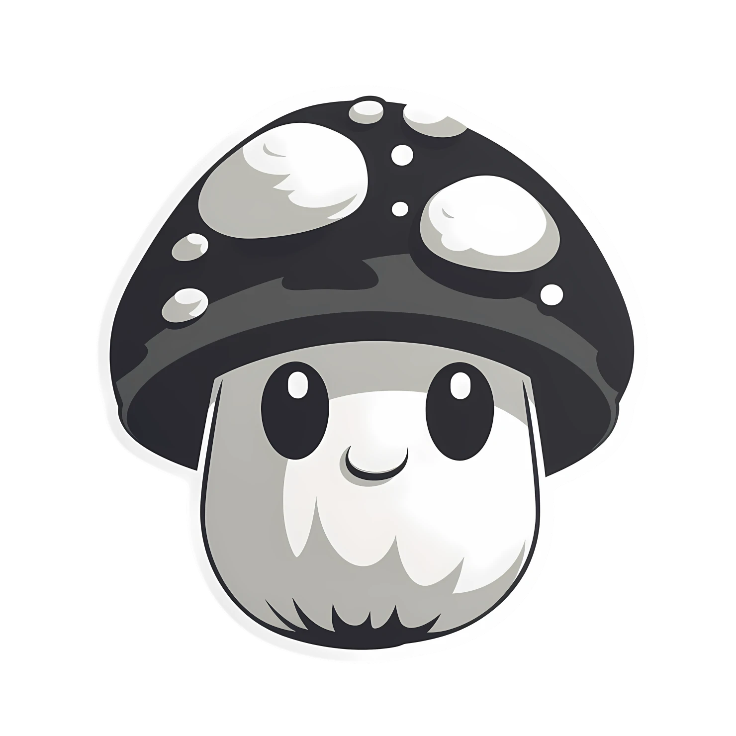 Kawaii giant mushroom sticker isolated on transparent background #25042
