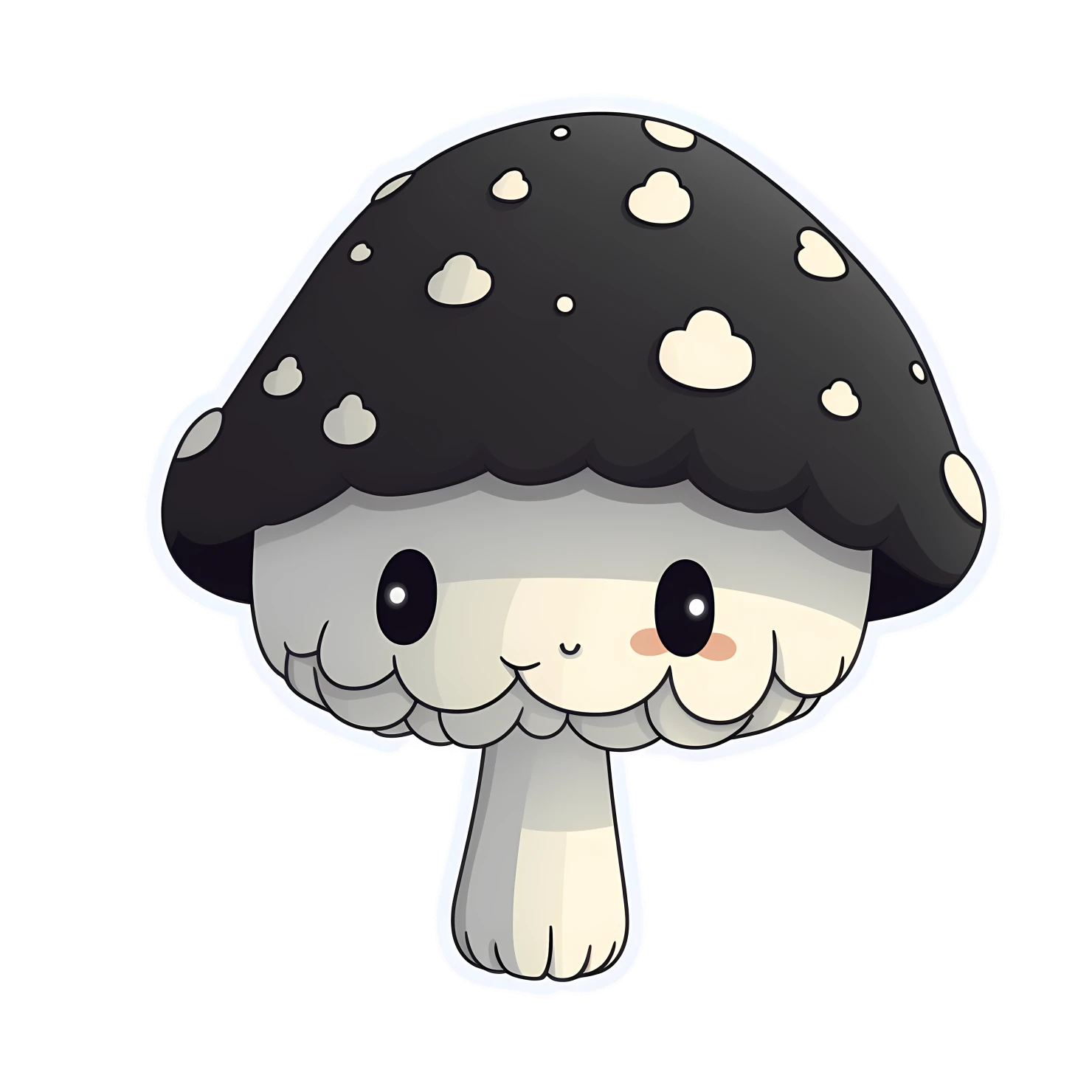 Kawaii giant mushroom sticker isolated on transparent background #25043