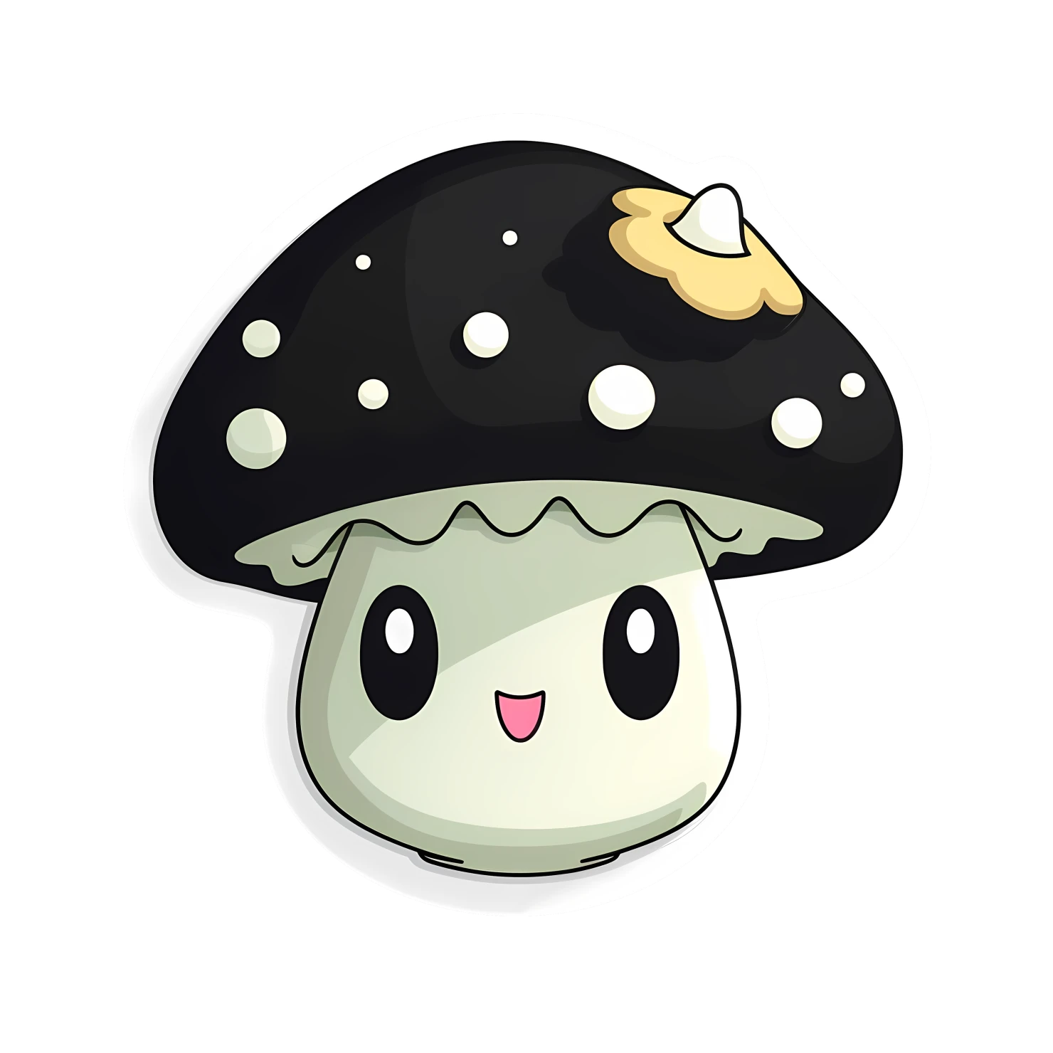 Kawaii giant mushroom sticker isolated on transparent background #25044
