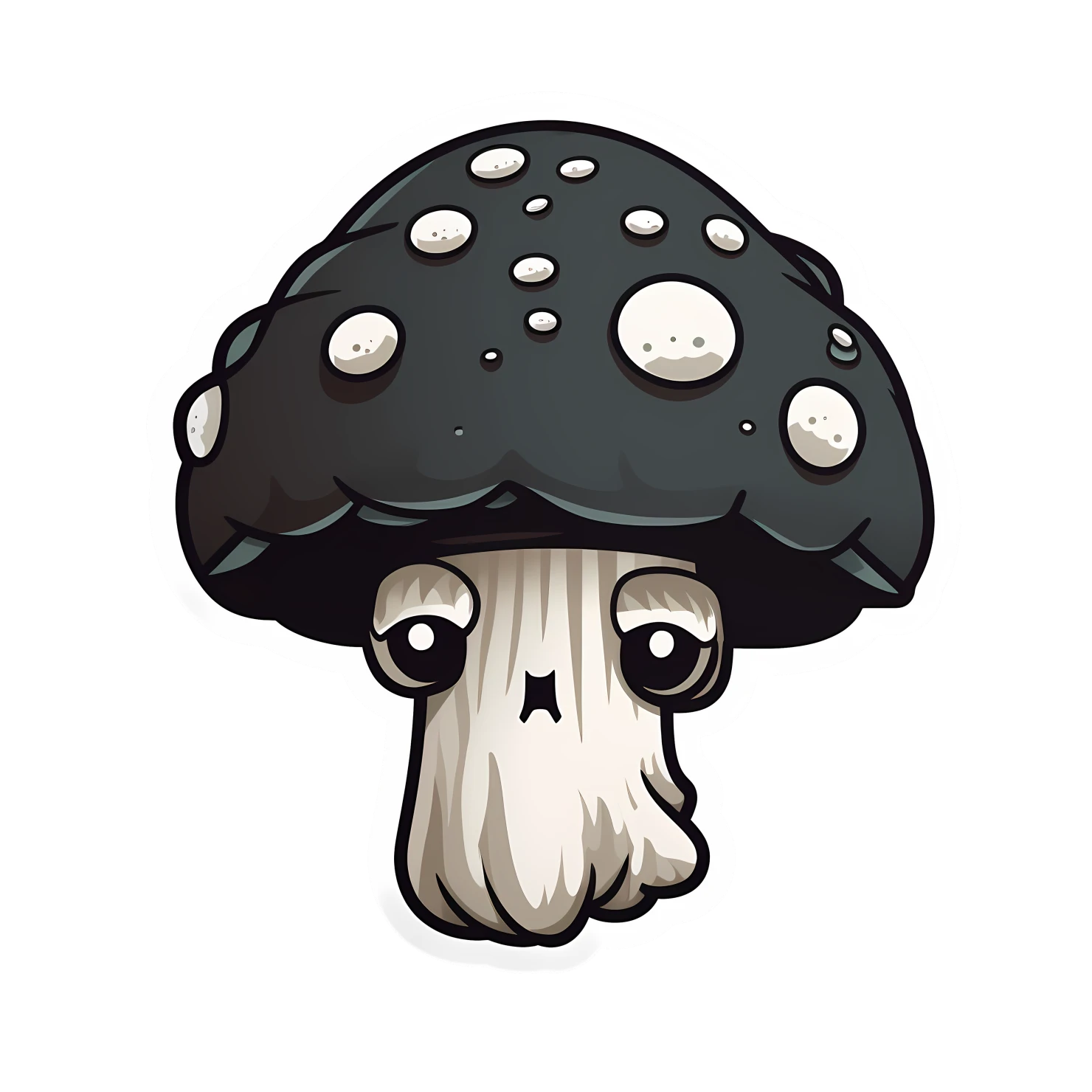 Kawaii giant mushroom sticker isolated on transparent background #25045