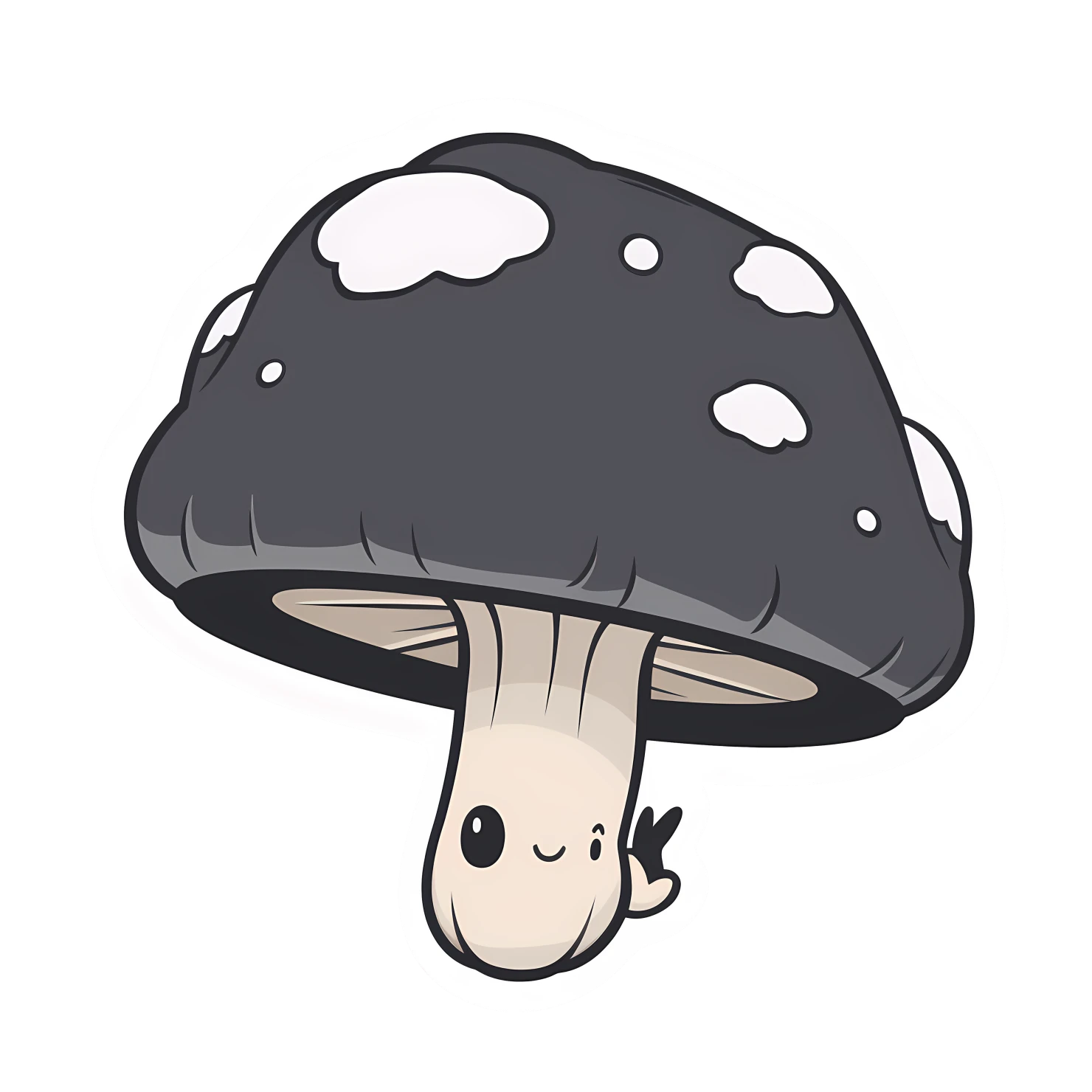 Kawaii giant mushroom sticker isolated on transparent background #25046