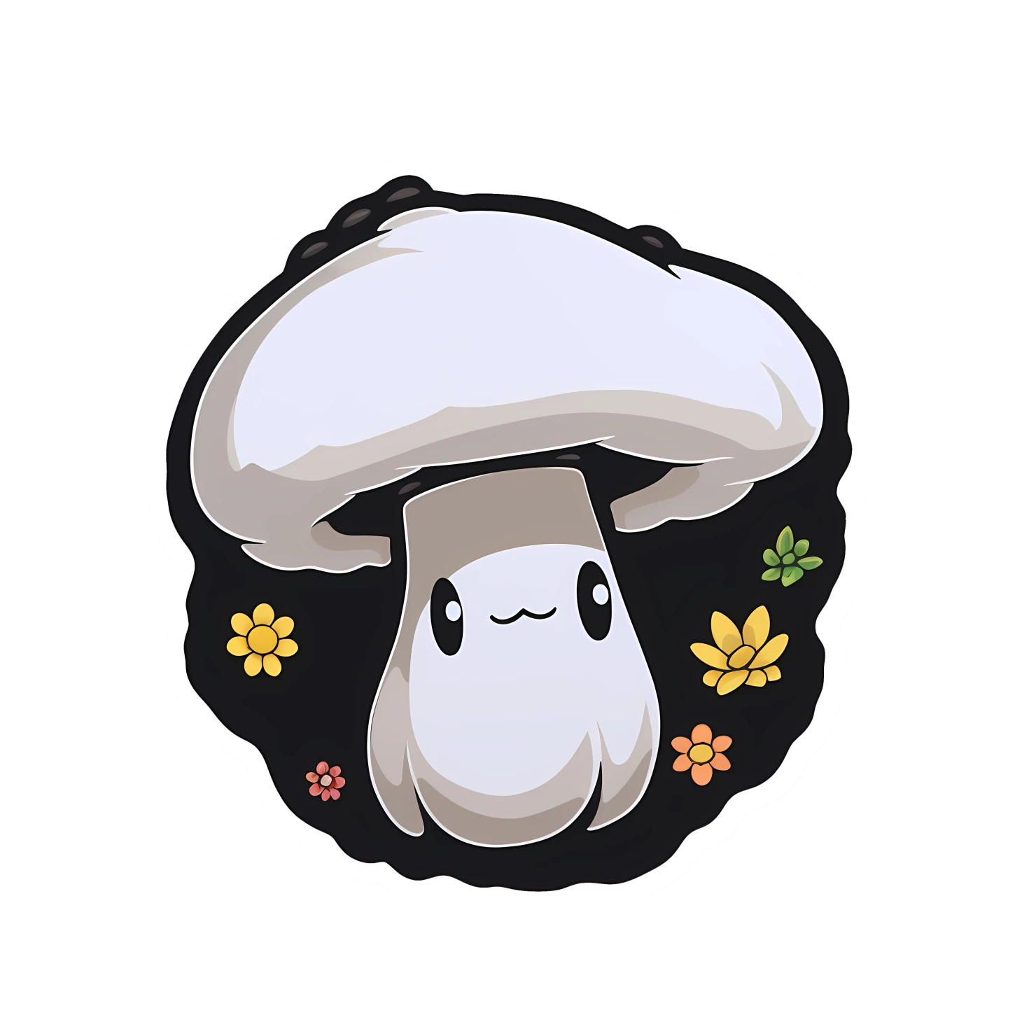 Kawaii giant mushroom sticker isolated on transparent background #25051
