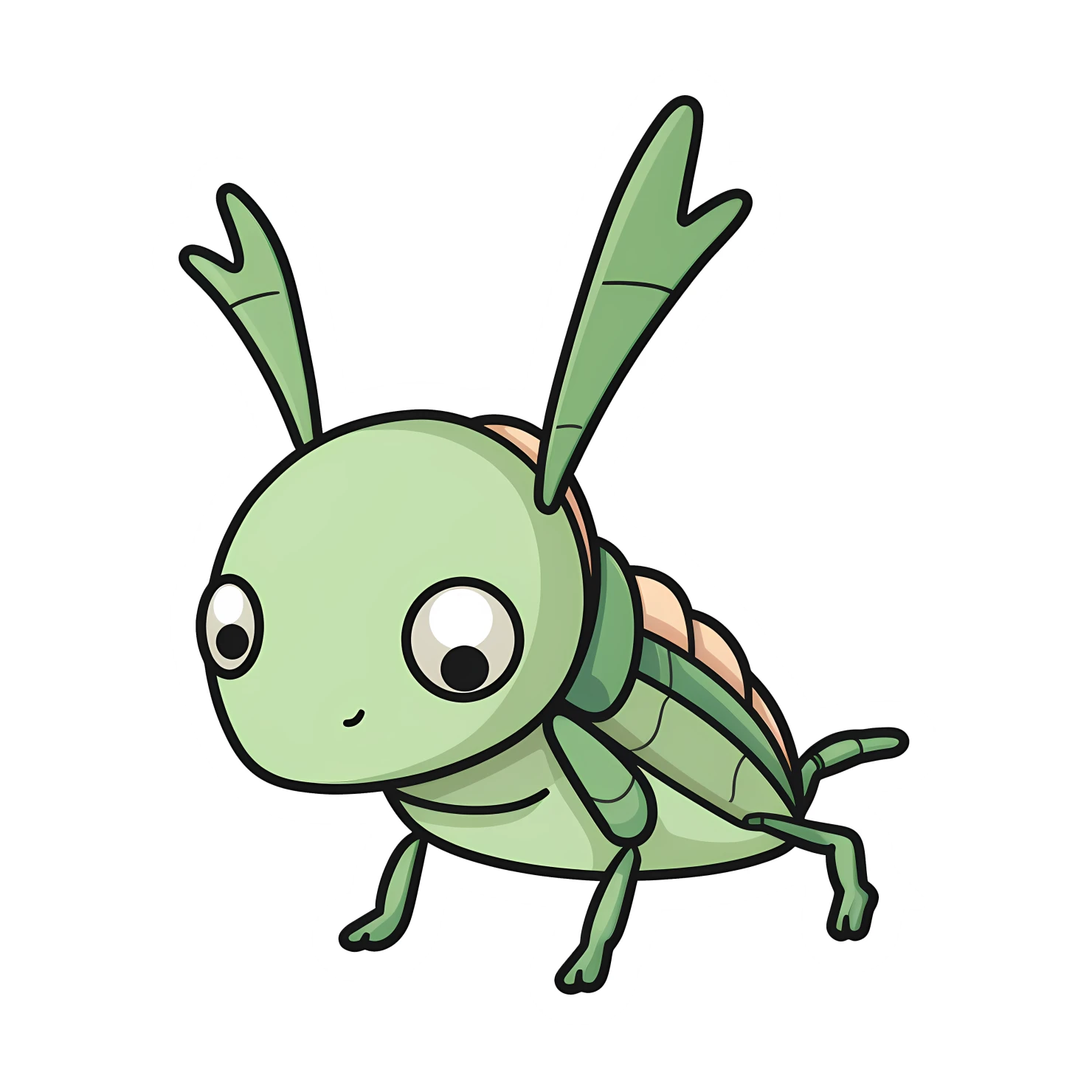 Kawaii grasshopper sticker isolated on transparent background #25108