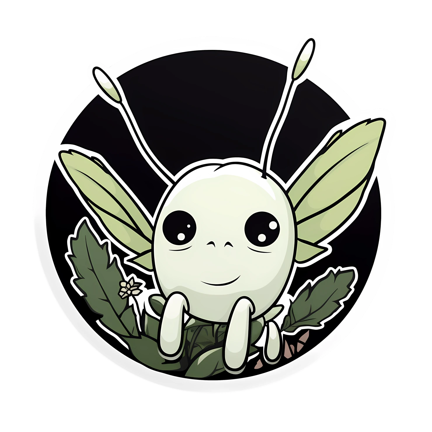 Kawaii grasshopper sticker isolated on transparent background #25114