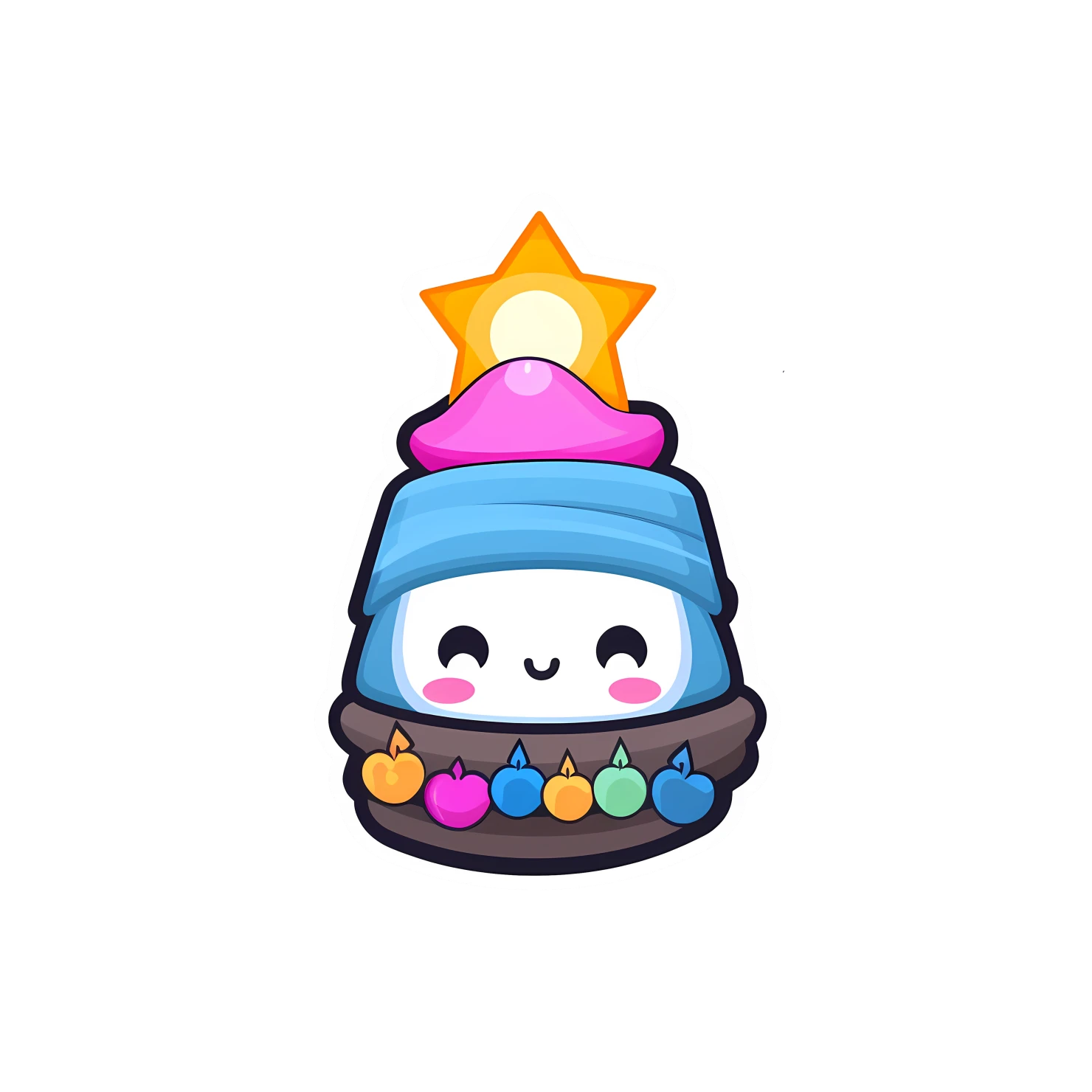 Kawaii Hanukkah sticker isolated on transparent background #25167