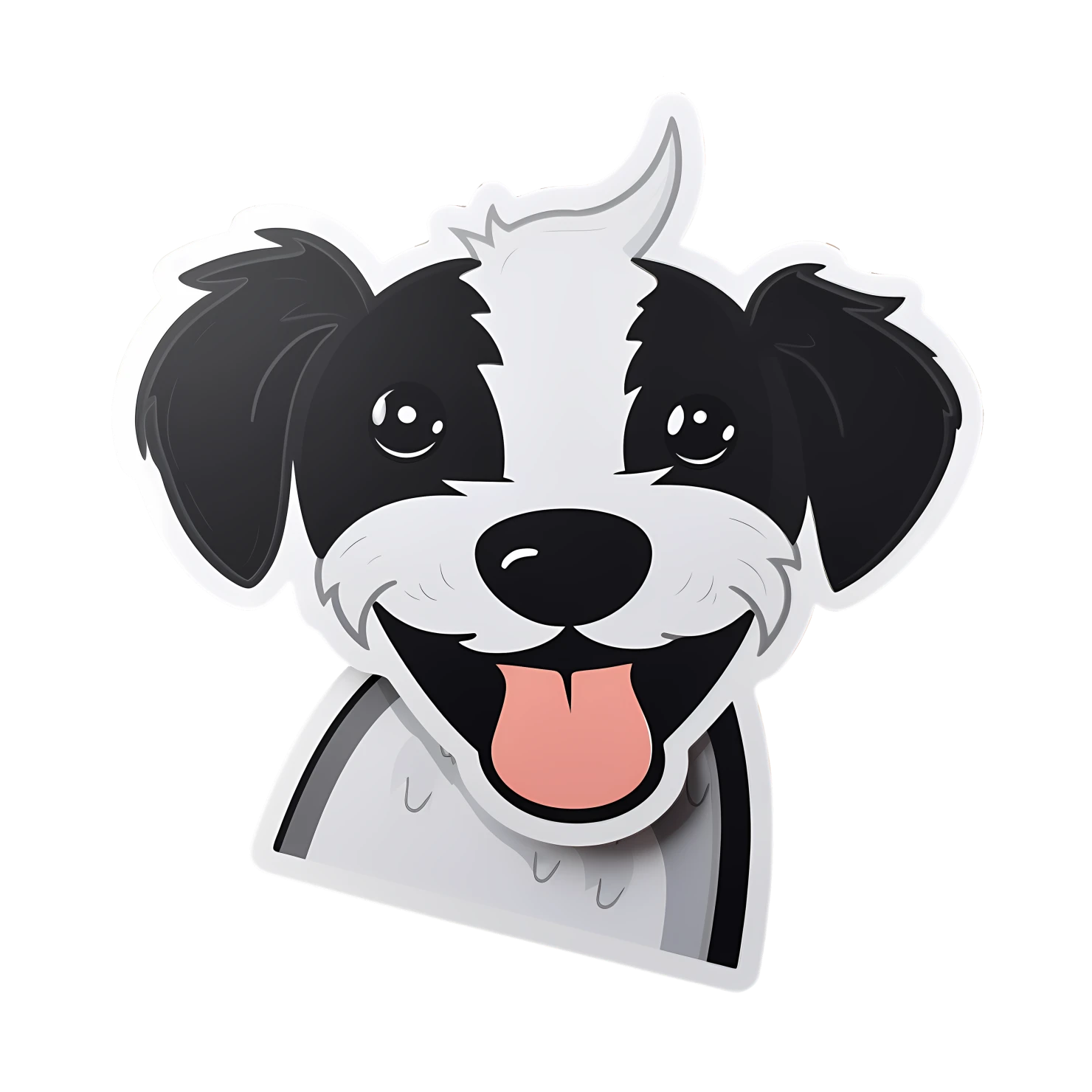 Kawaii happy dog sticker isolated on transparent background #25184