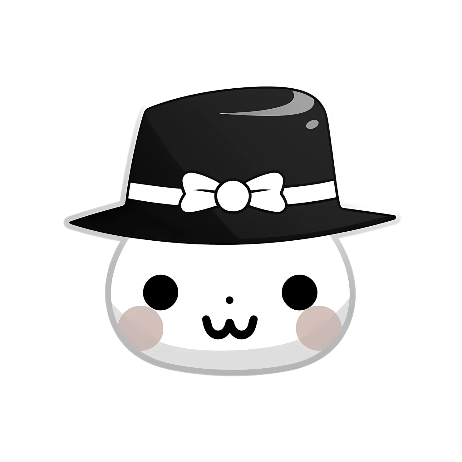 Kawaii hat sticker isolated on transparent background #25187