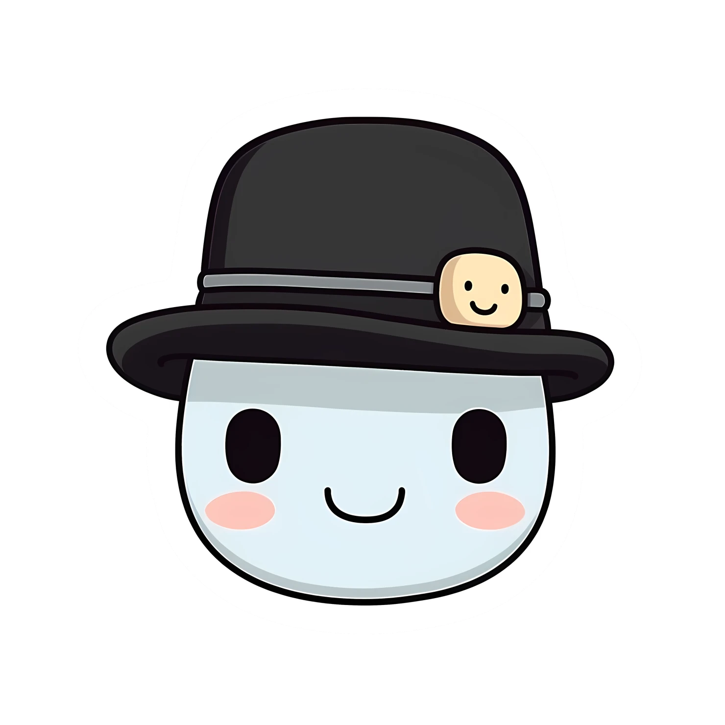 Kawaii hat sticker isolated on transparent background #25188