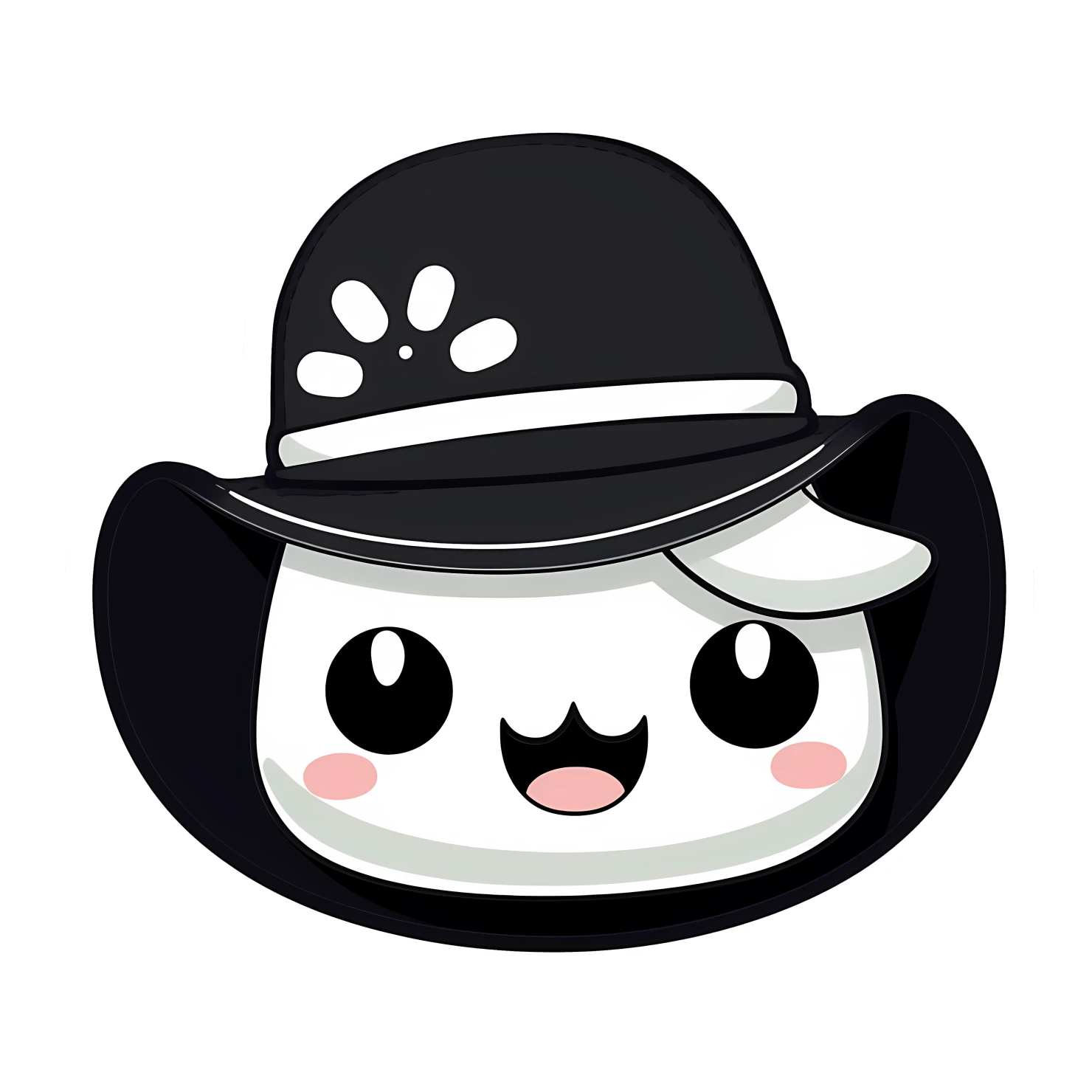 Kawaii hat sticker isolated on transparent background #25189
