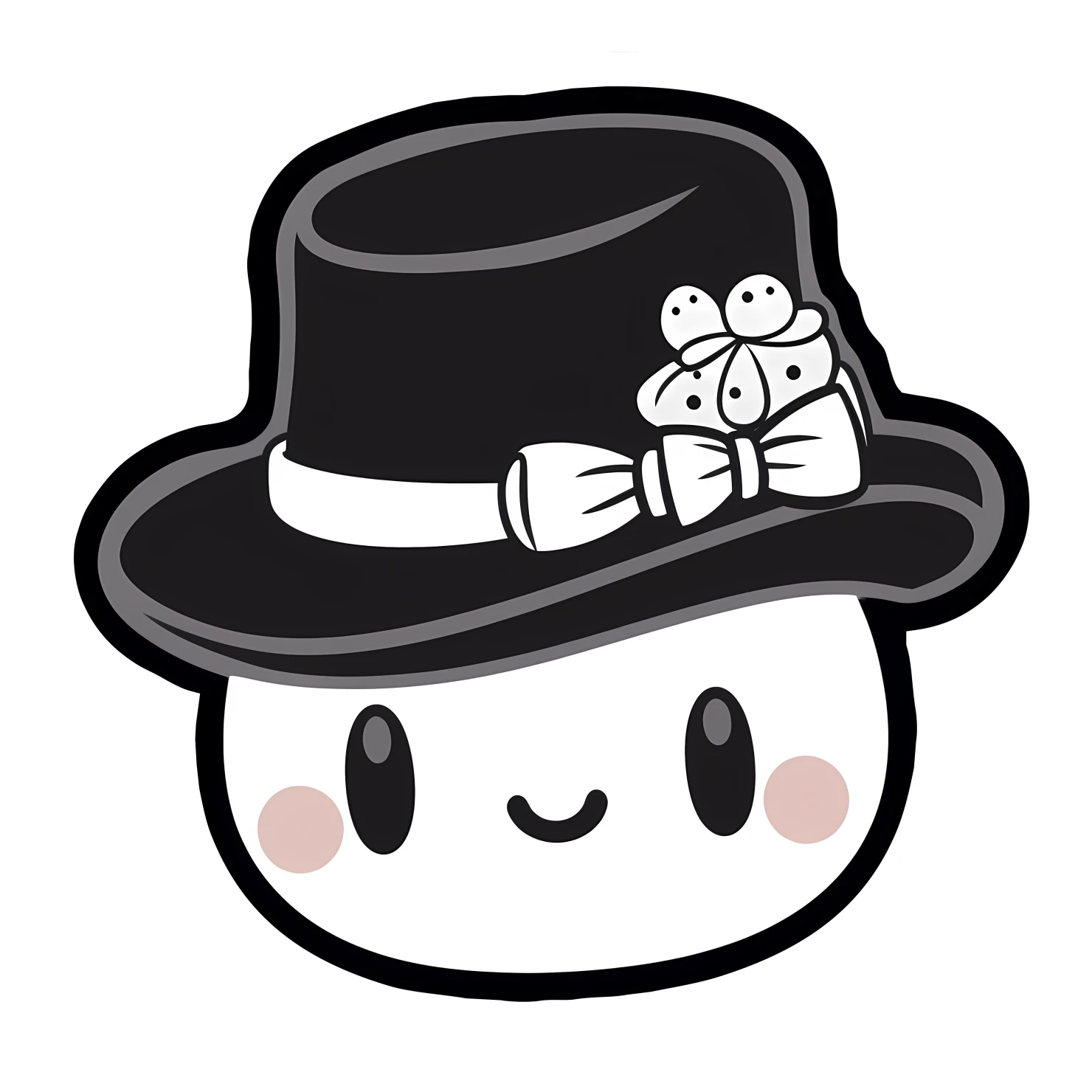 Kawaii hat sticker isolated on transparent background #25193