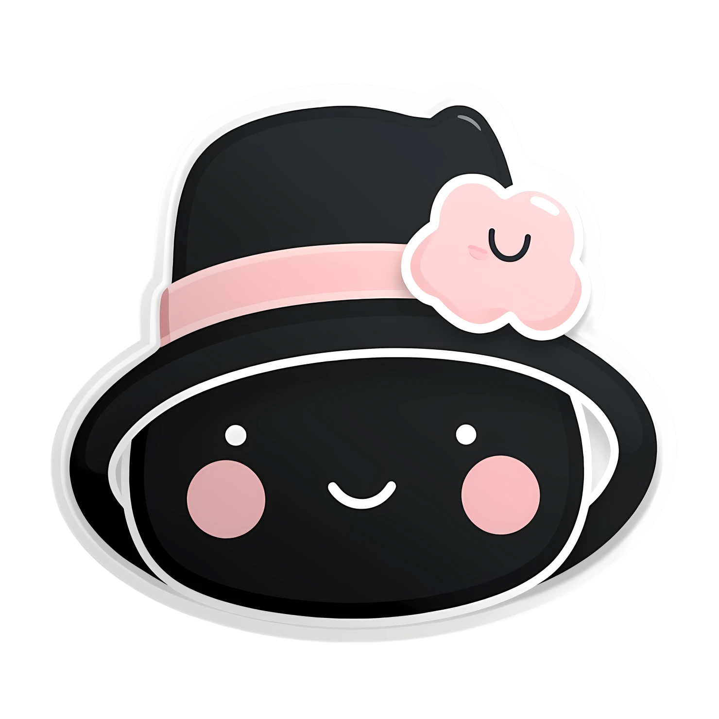 Kawaii hat sticker isolated on transparent background #25195