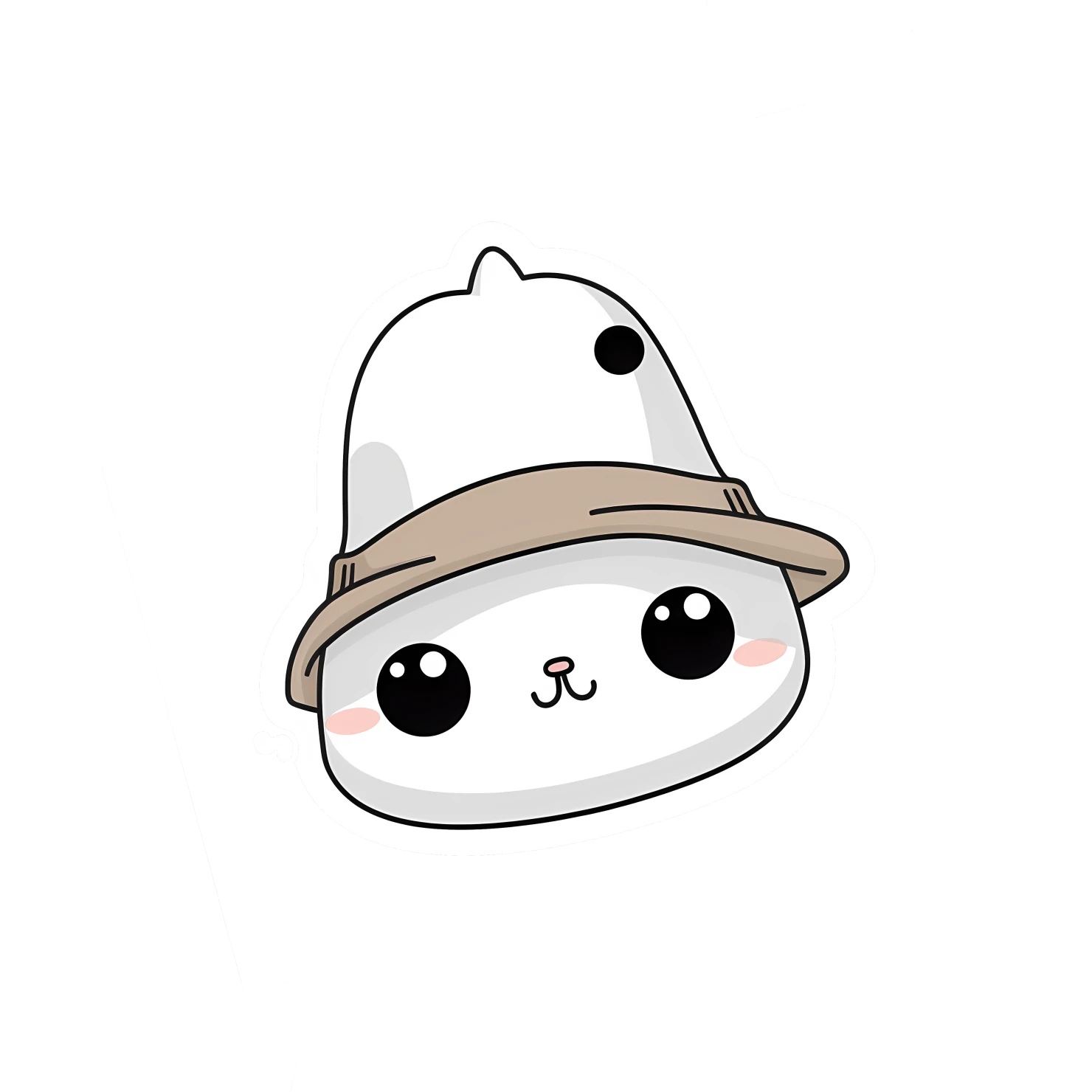 Kawaii hat sticker isolated on transparent background #25198