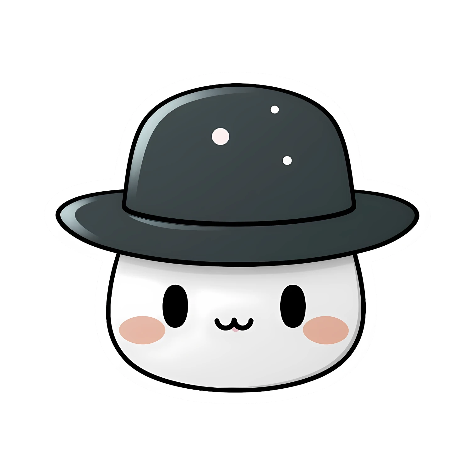 Kawaii hat sticker isolated on transparent background #25201
