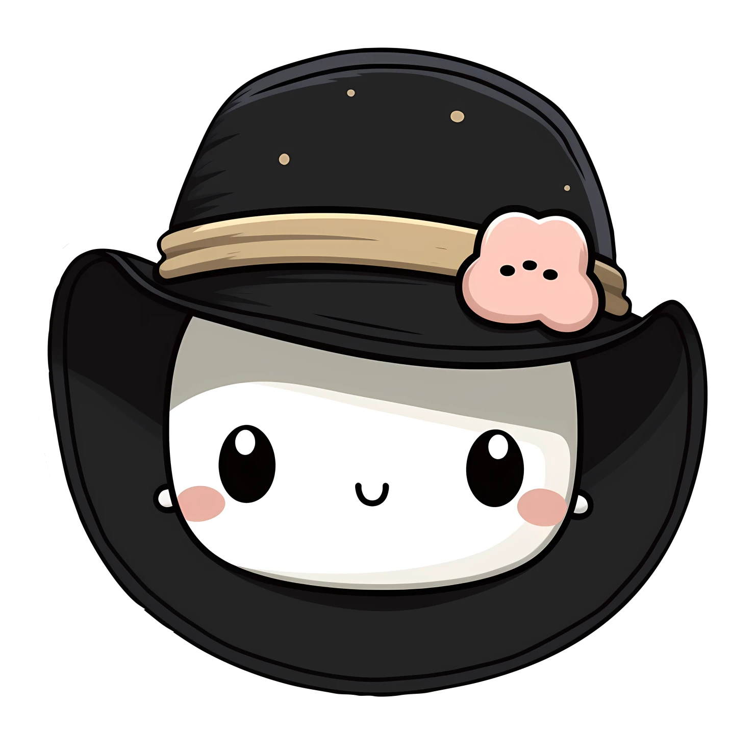 Kawaii hat sticker isolated on transparent background #25202