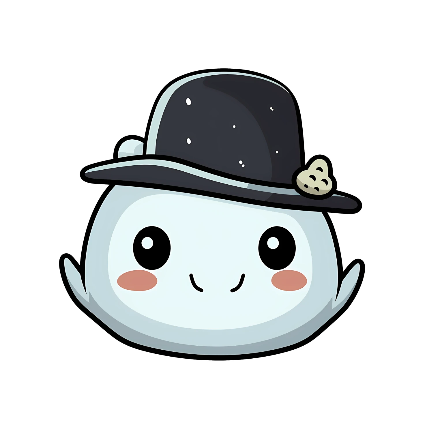 Kawaii hat sticker isolated on transparent background #25203