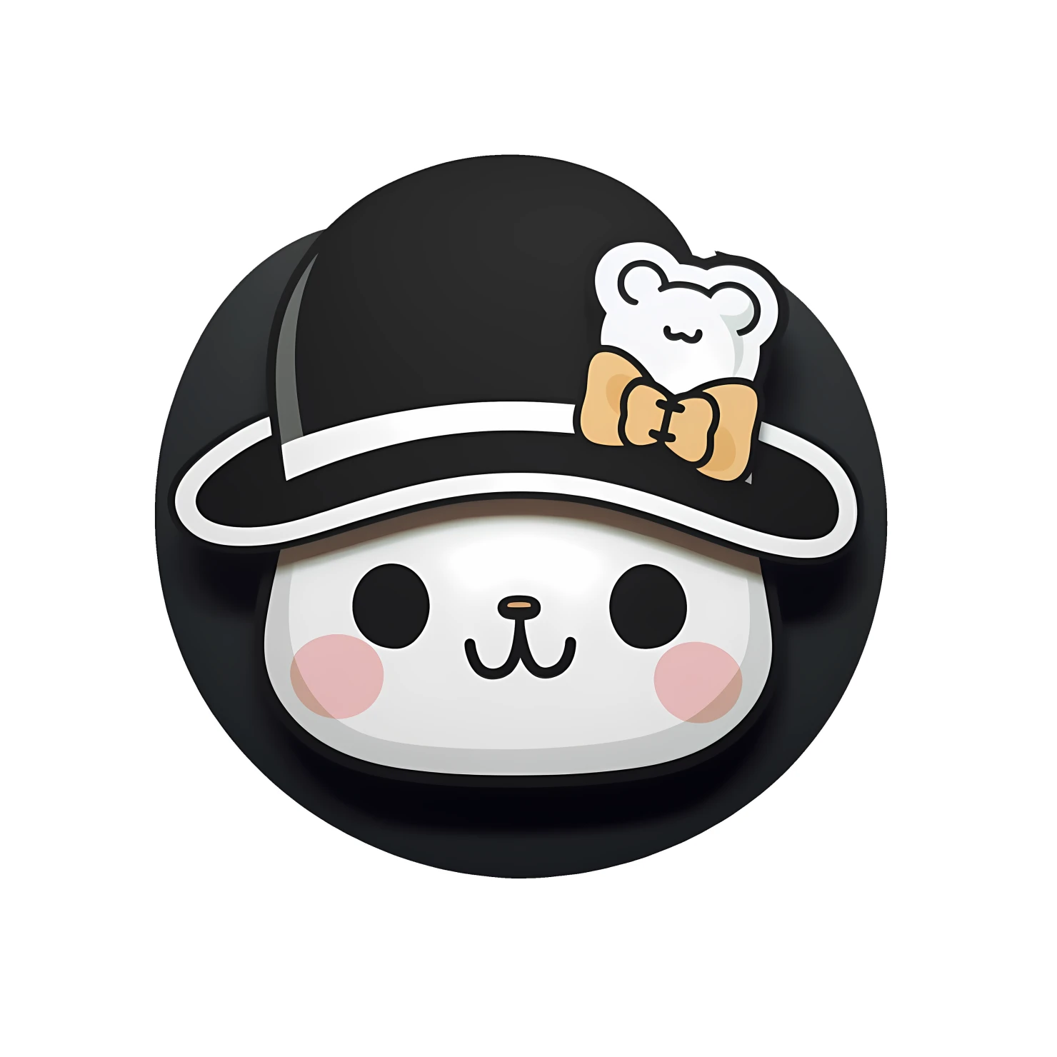 Kawaii hat sticker isolated on transparent background #25205