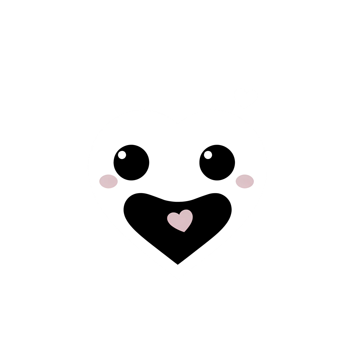 Kawaii heart sticker isolated on transparent background #25206