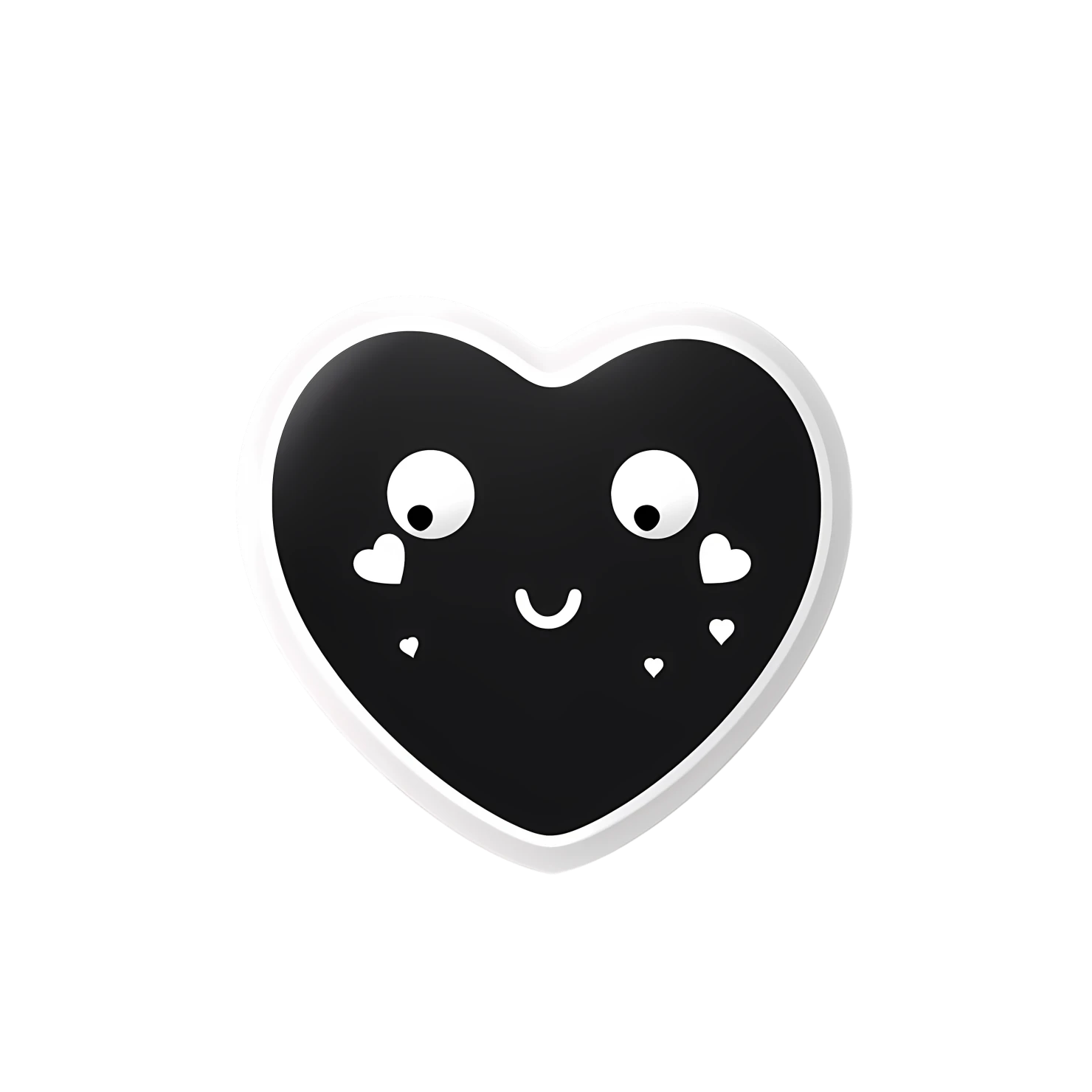 Kawaii heart sticker isolated on transparent background #25215