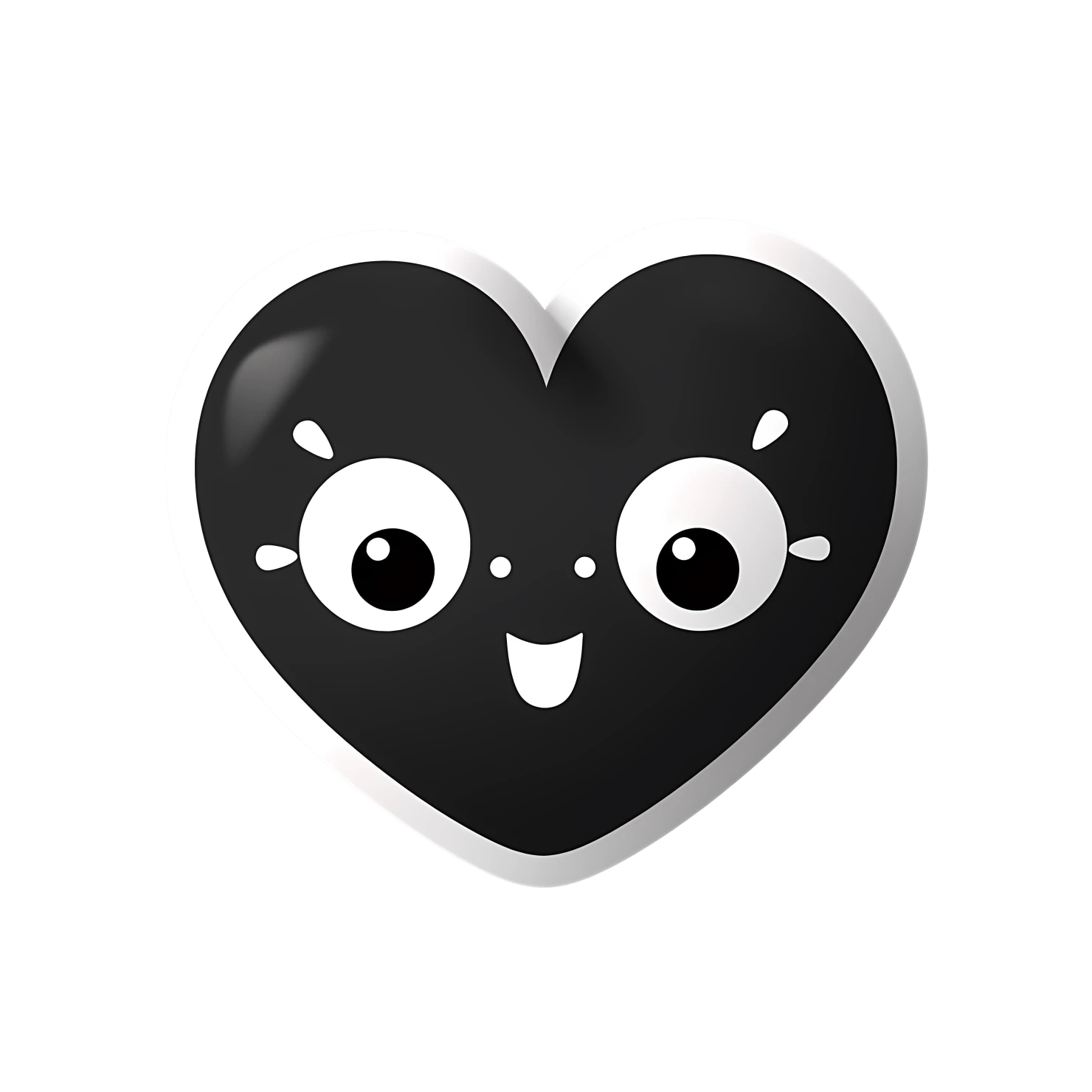 Kawaii heart sticker isolated on transparent background #25216