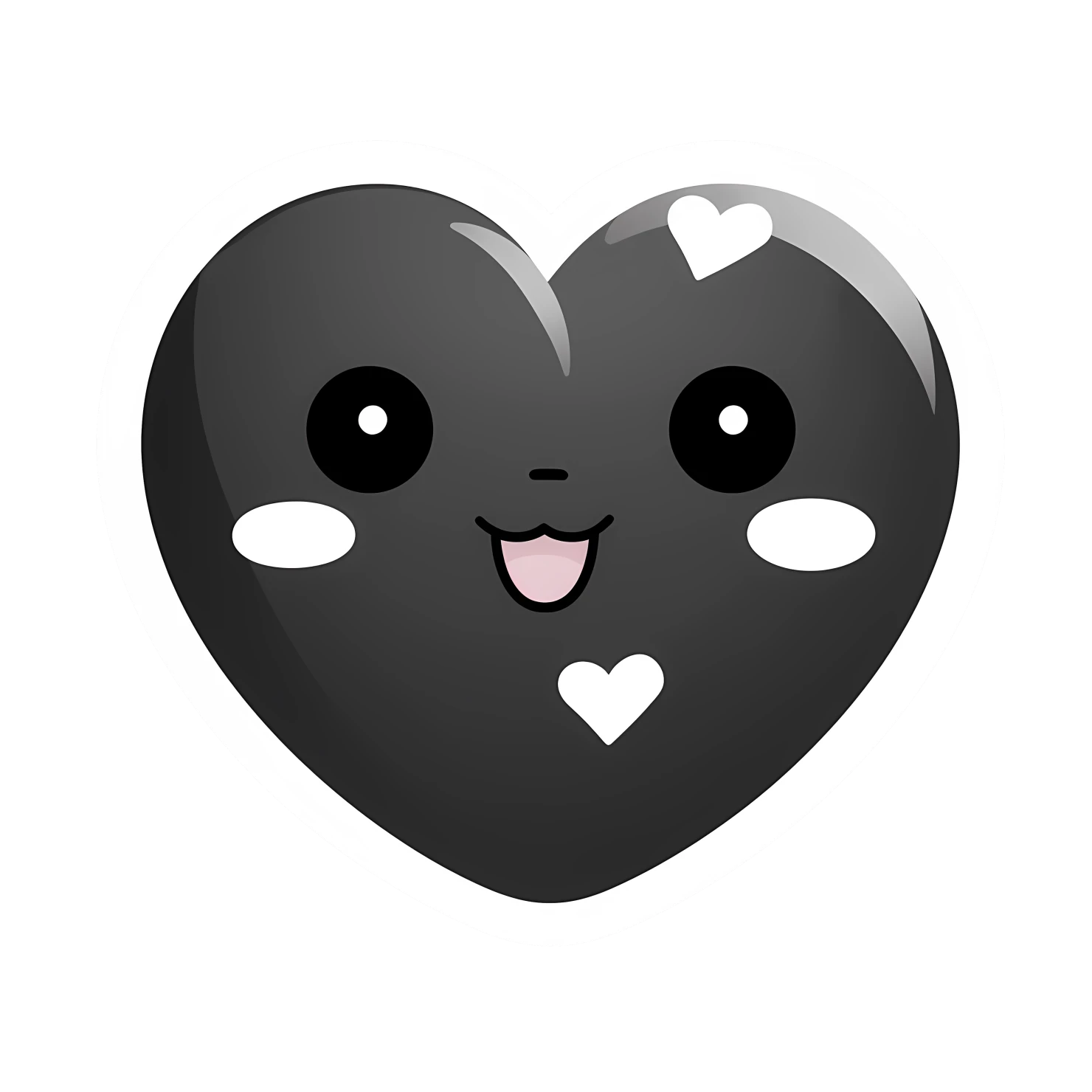 Kawaii heart sticker isolated on transparent background #25221