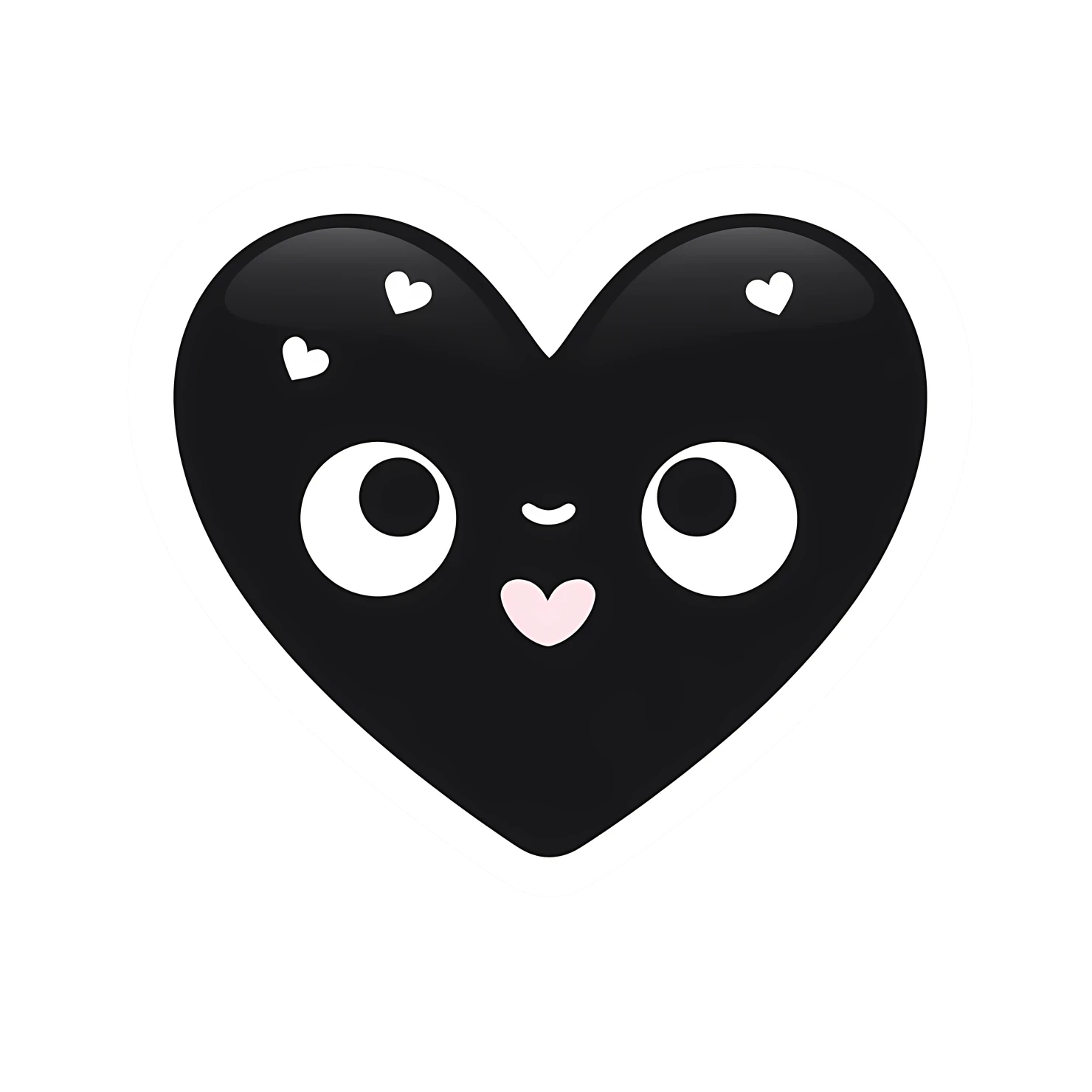 Kawaii heart sticker isolated on transparent background #25222
