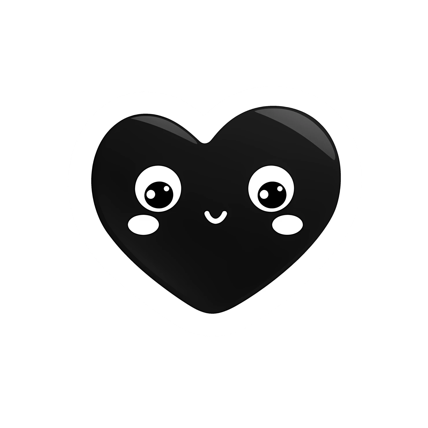Kawaii heart sticker isolated on transparent background #25223