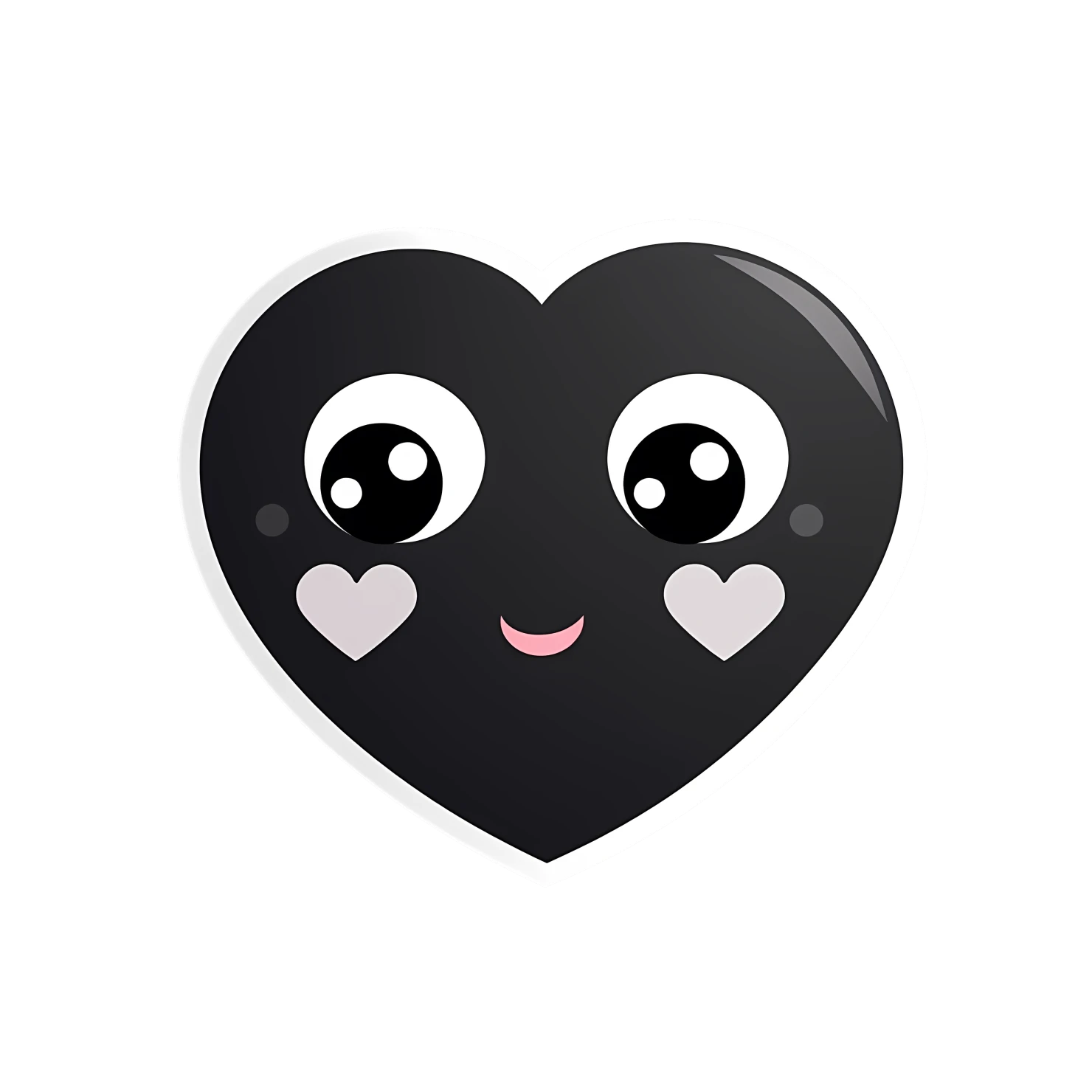 Kawaii heart sticker isolated on transparent background #25225