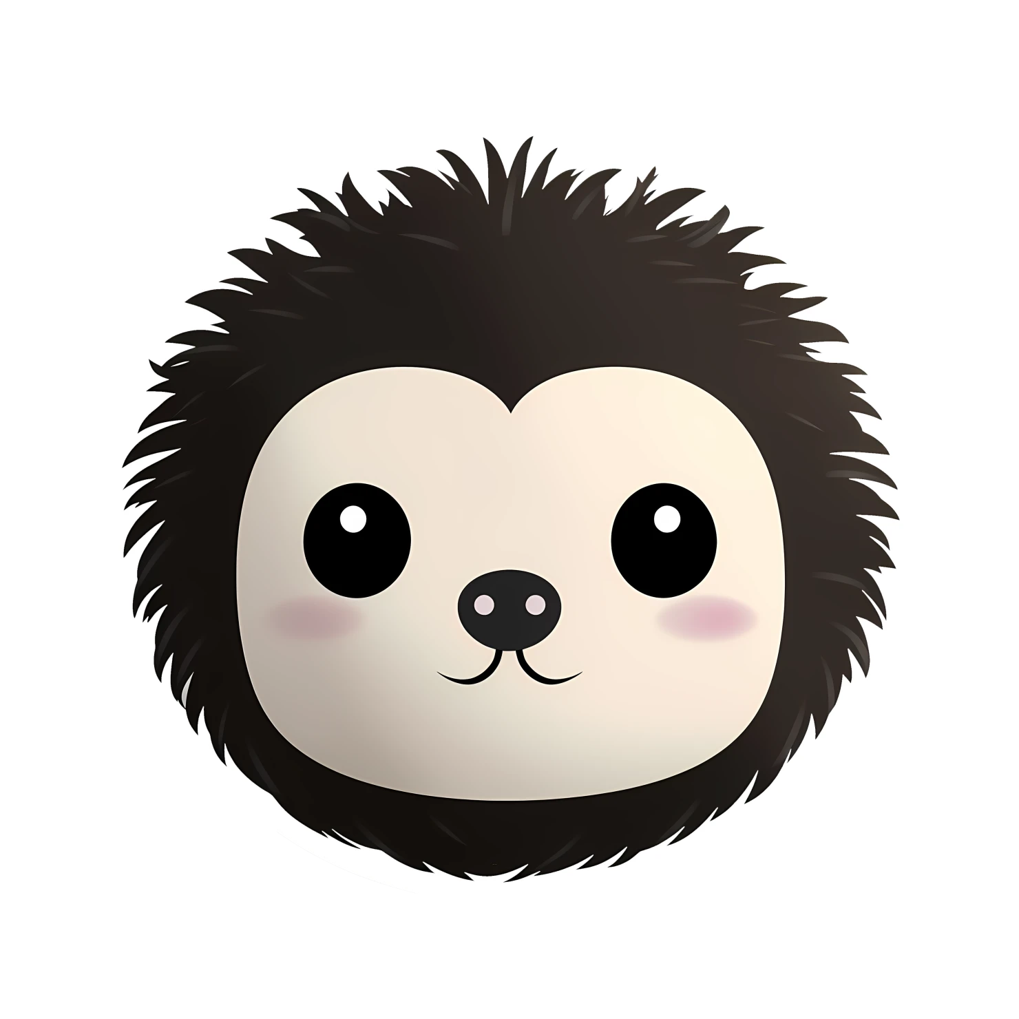 Kawaii hedgehog sticker isolated on transparent background #25229