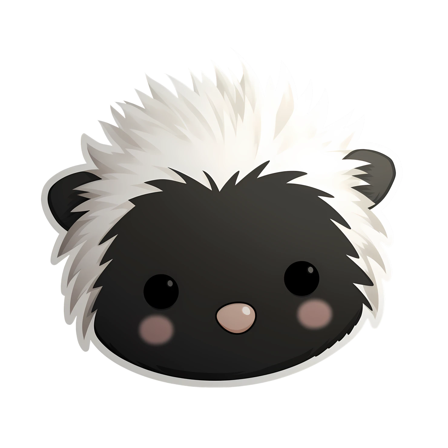 Kawaii hedgehog sticker isolated on transparent background #25230